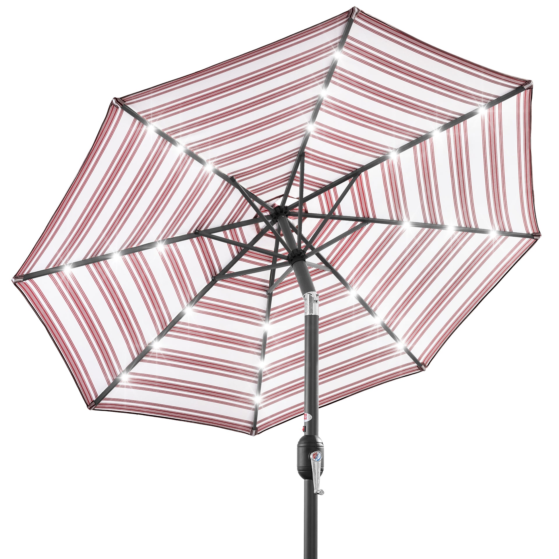 Best Choice Products 10ft Solar LED Lighted Patio Umbrella w/ Tilt Adjustment, UV-Resistant Fabric