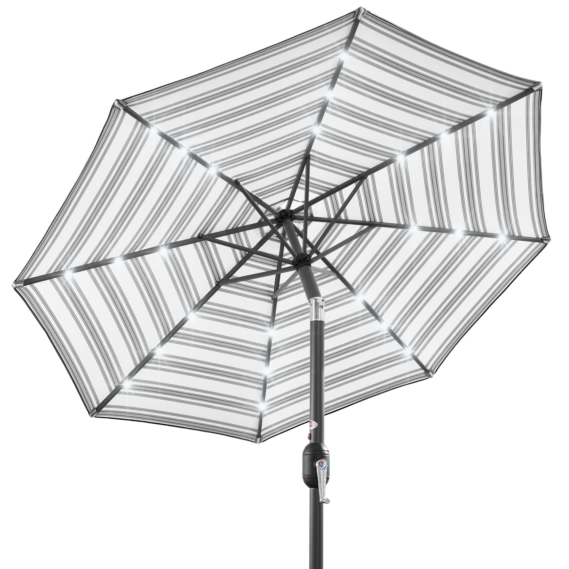 Best Choice Products 10ft Solar LED Lighted Patio Umbrella w/ Tilt Adjustment, UV-Resistant Fabric