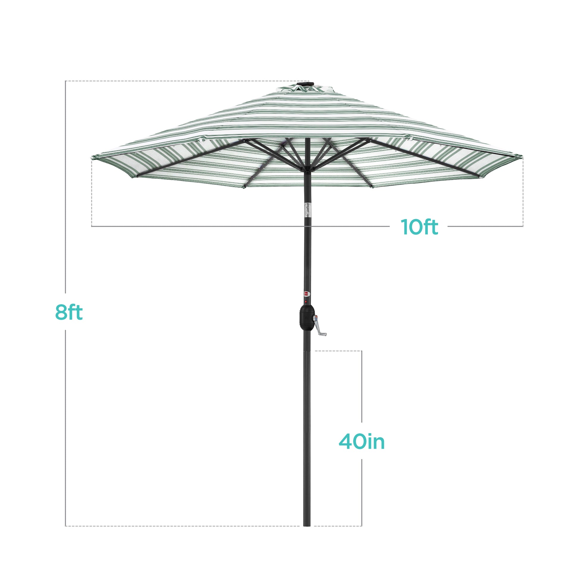 Best Choice Products 10ft Solar LED Lighted Patio Umbrella w/ Tilt Adjustment, UV-Resistant Fabric - Striped Sky Blue Best Choice Products 10ft Solar LED Lighted Patio Umbrella w/ Tilt Adjustment, UV-Resistant Fabric - Striped Sky Blue