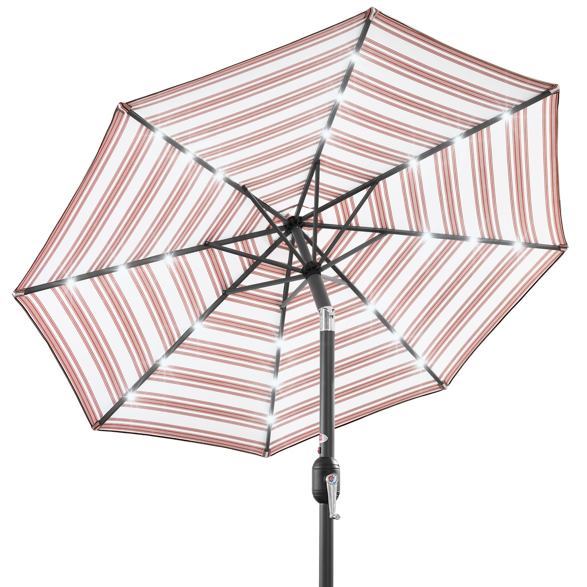 Best Choice Products 10ft Solar LED Lighted Patio Umbrella w/ Tilt Adjustment, UV-Resistant Fabric