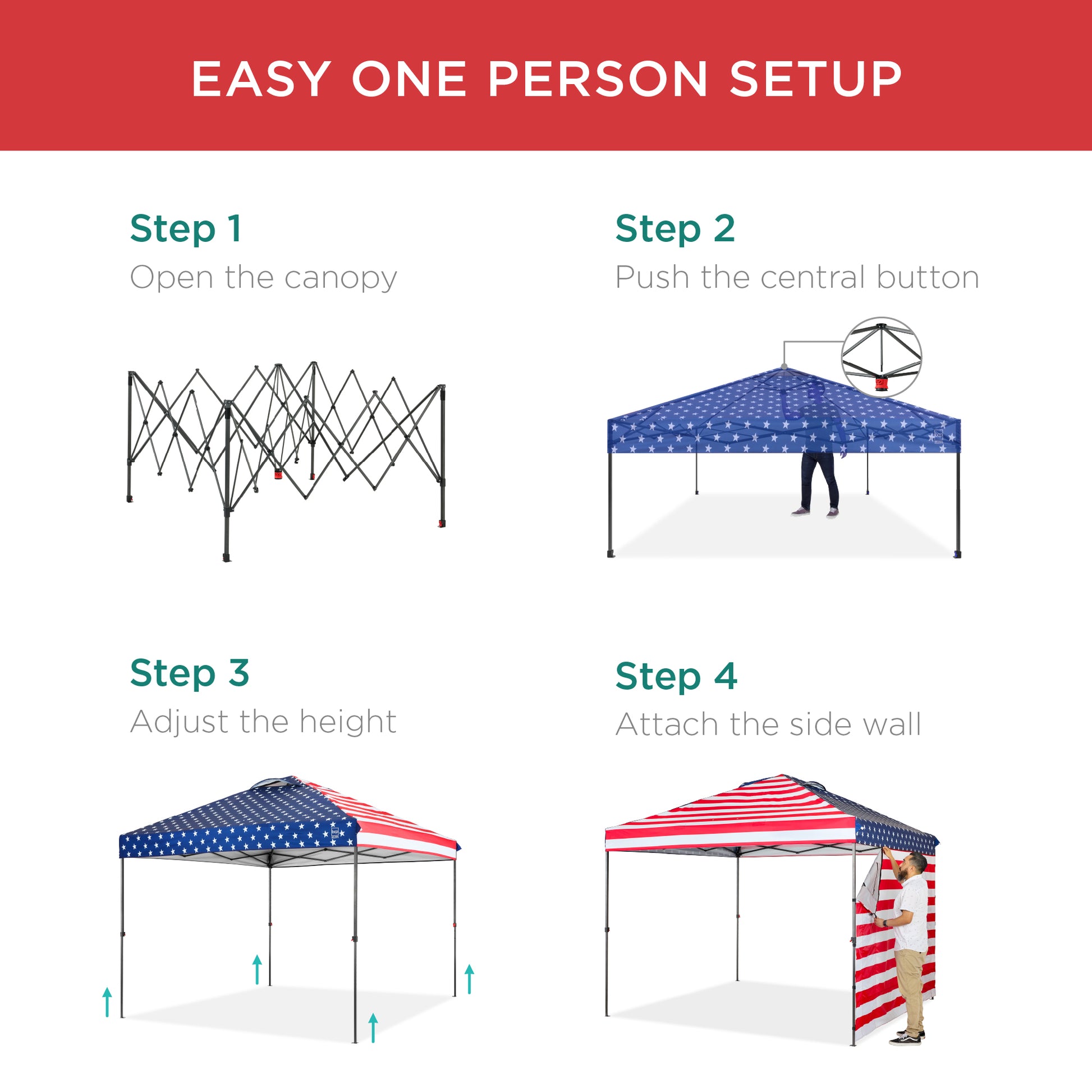 pop up tent with walls Best Choice Products 10x10ft Easy Setup Pop Up Canopy, Portable Tent w/ Side Wall, 1-Button Push, Case
