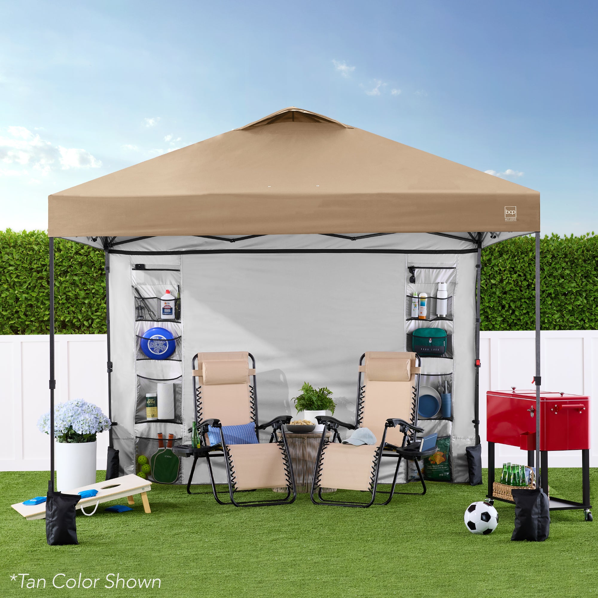 COLONISTA × NATAL DESIGN CONPE10mini One-Person Setup Instant Pop Up Canopy w/ Side Wall, Carrying Case