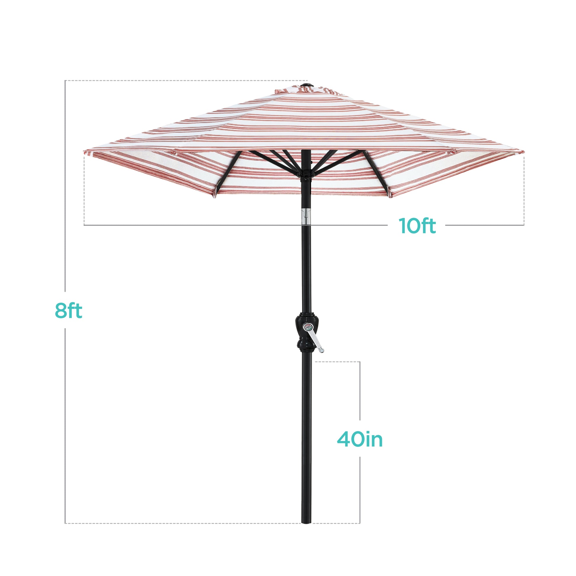 Best Choice Products 10ft Outdoor Steel Market Patio Umbrella w/ Crank, Tilt Push Button, 6 Ribs