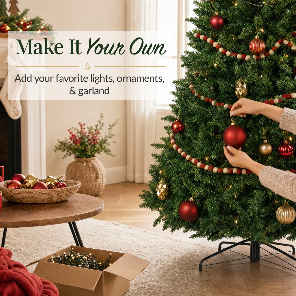 Unlit Spruce Pencil Christmas Tree w/ Folding Metal Base