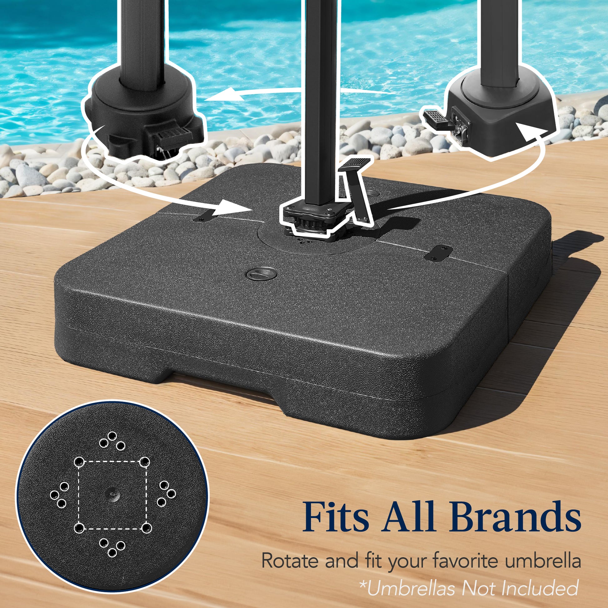 heavy duty wind resistant cantilever patio umbrella Best Choice Products 330lb Capacity Fillable Heavy-Duty Outdoor Cantilever Umbrella Base w/ Easy-Fill Spouts