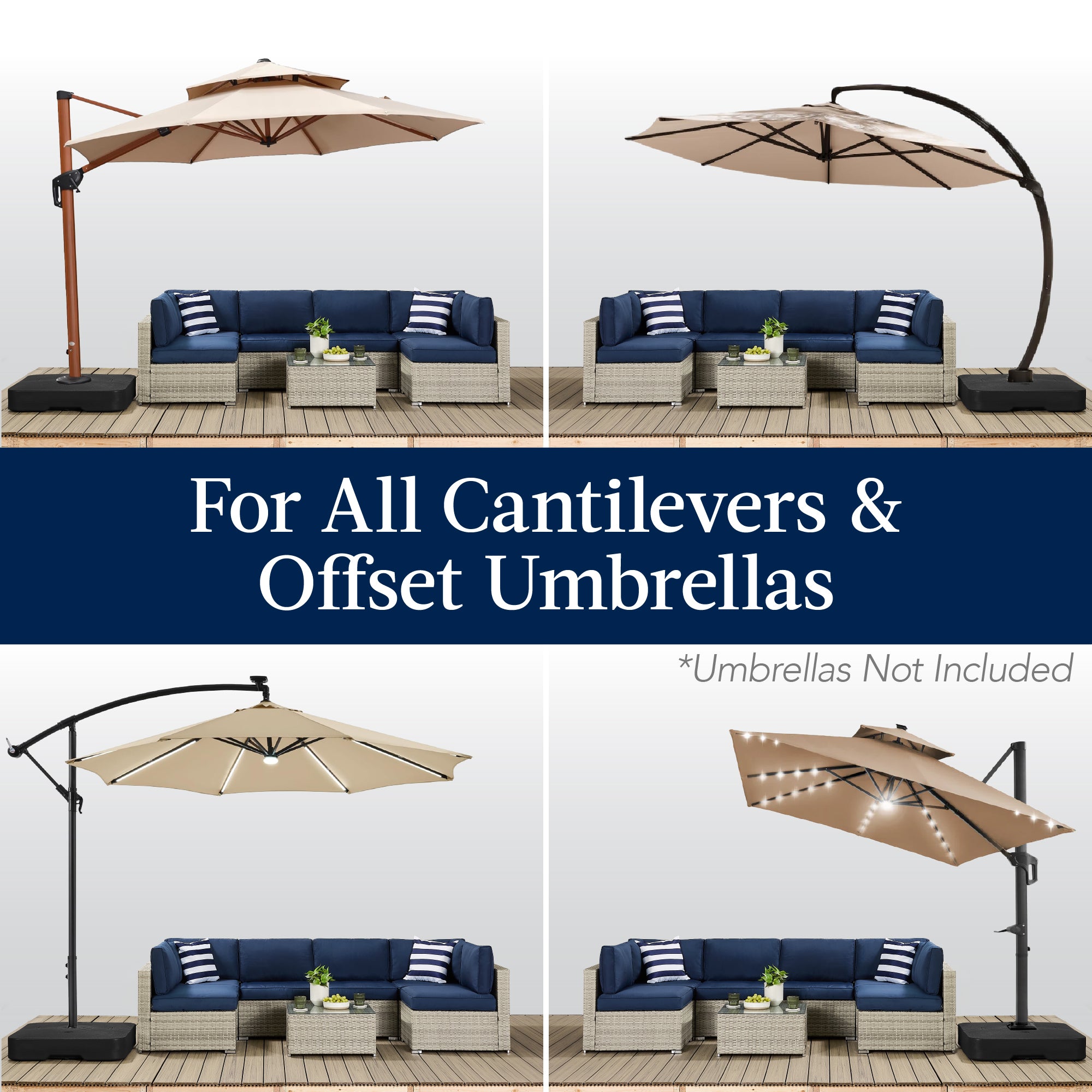 cantilever patio umbrellas with base Best Choice Products 330lb Capacity Fillable Heavy-Duty Outdoor Cantilever Umbrella Base w/ Easy-Fill Spouts