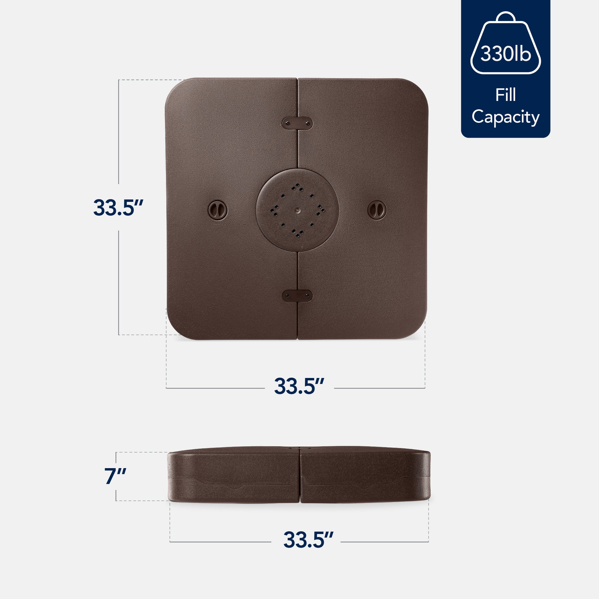 Fillable Heavy-Duty Cantilever Umbrella Base w/ 330lb Capacity