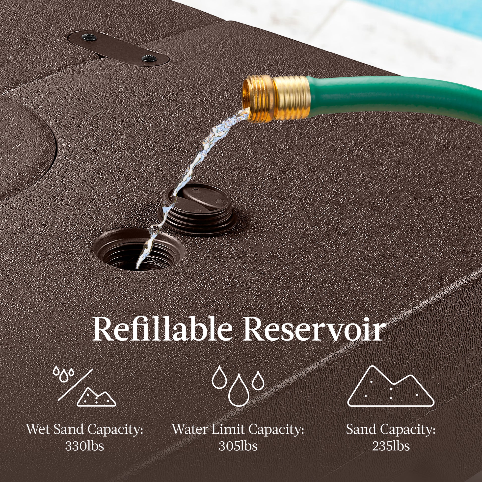 Fillable Heavy-Duty Cantilever Umbrella Base w/ 330lb Capacity