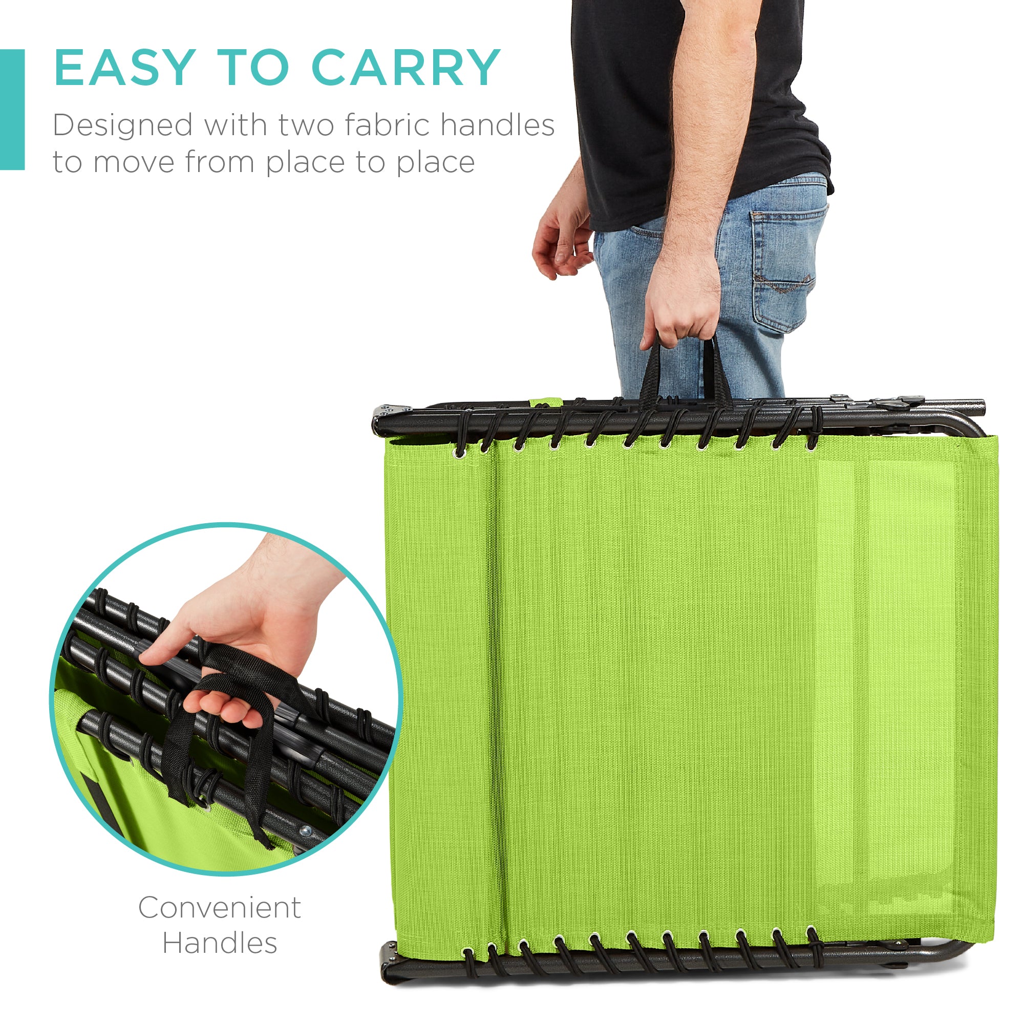 Portable Patio Chaise Lounge Chair Outdoor Recliner w/ Pillow