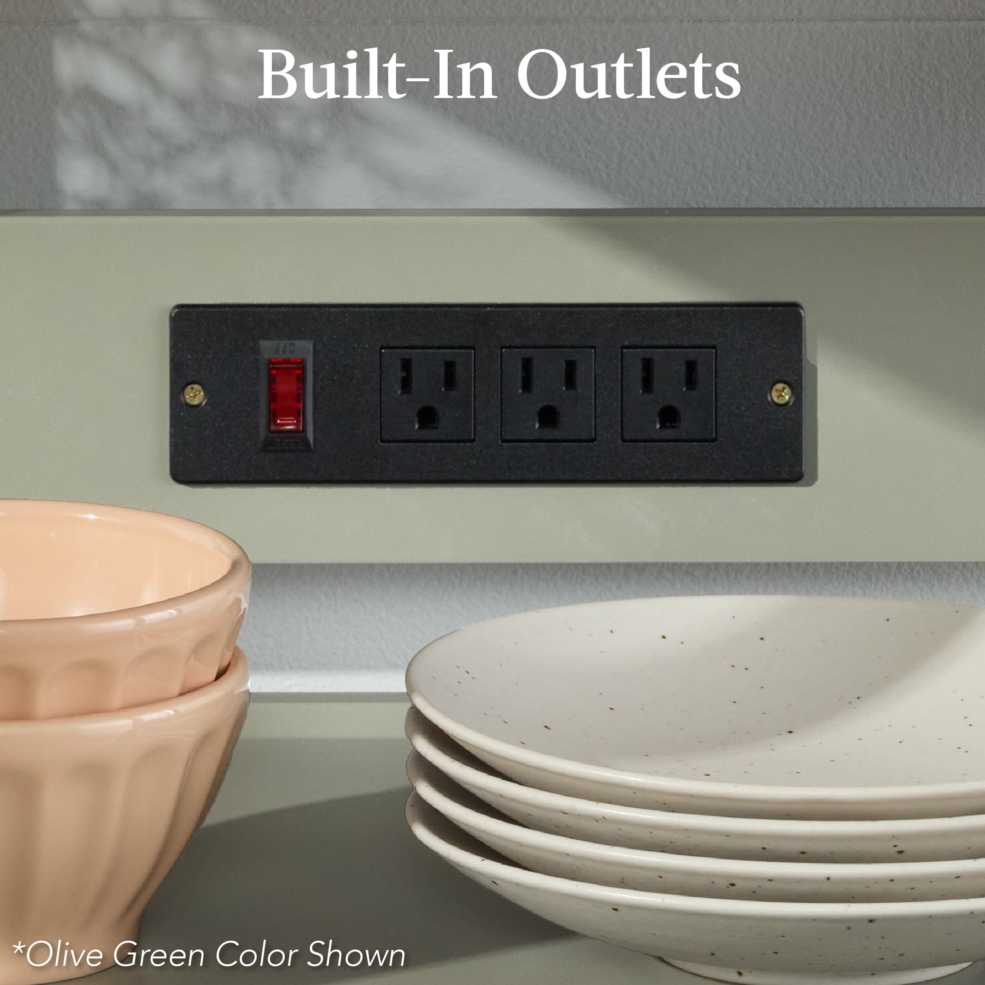 Rolling Kitchen Island Cart, Cabinet W/ Drawer, Sliding Tray, Outlet, Wheels