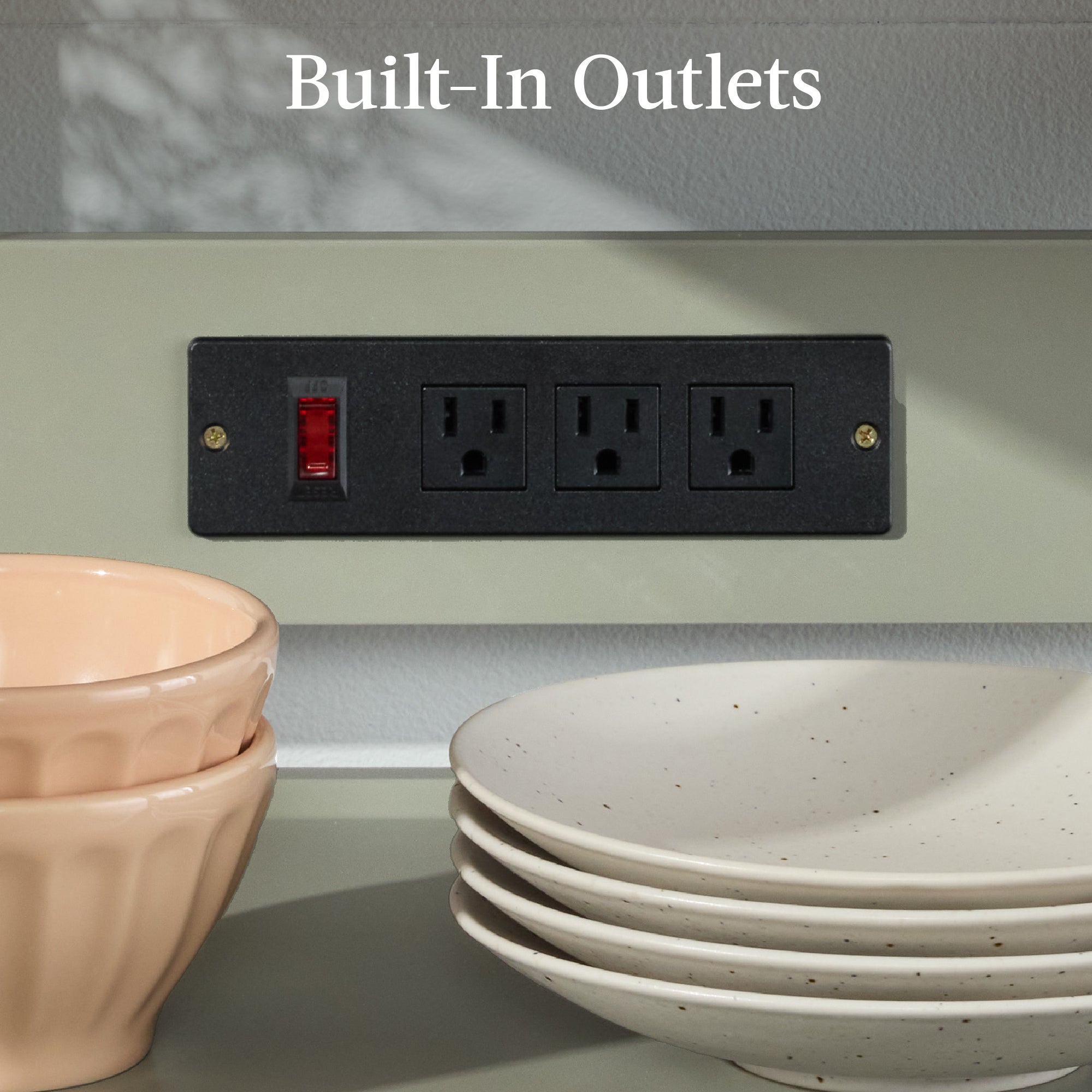 Rolling Kitchen Island Cart, Cabinet W/ Drawer, Sliding Tray, Outlet, Wheels