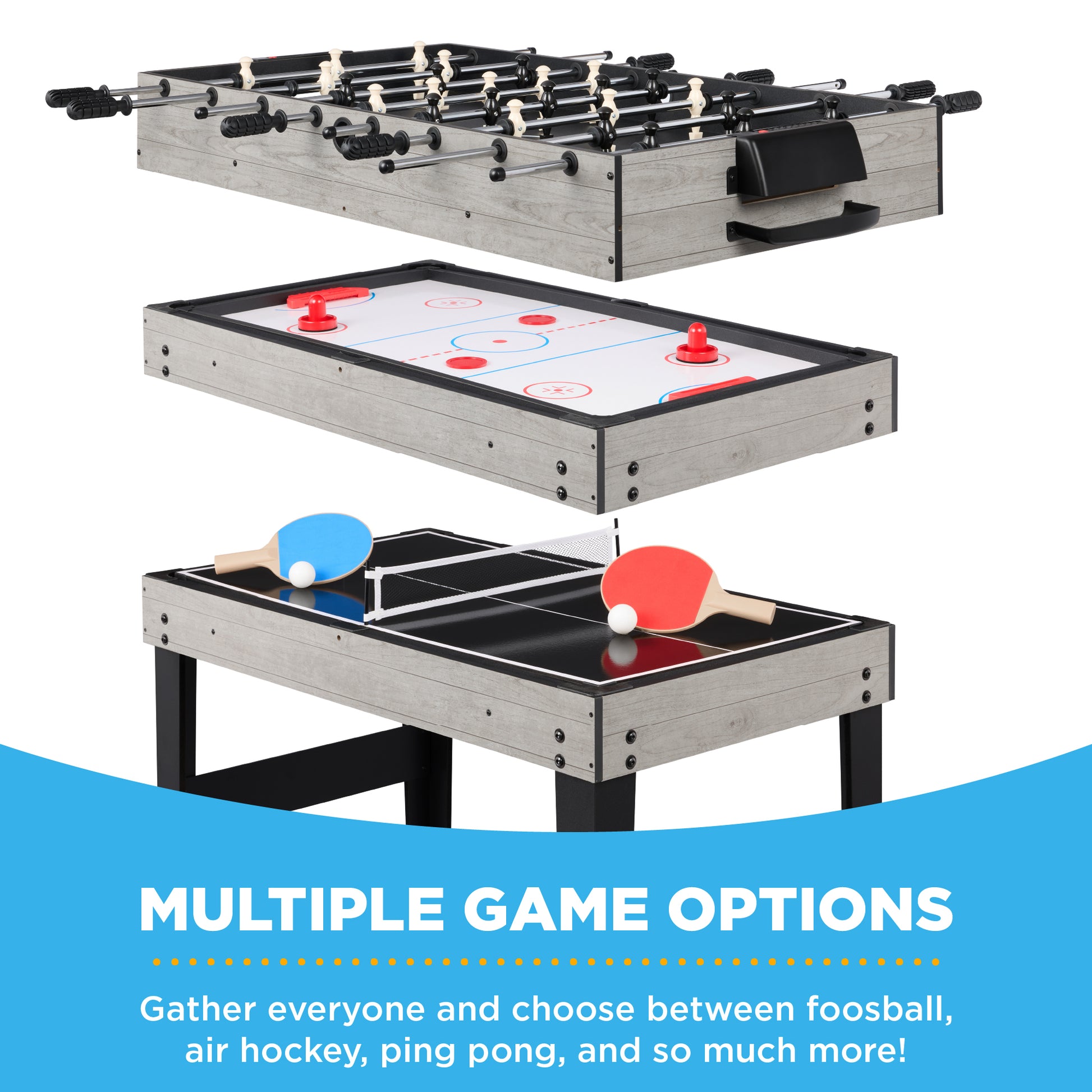 10-in-1 Combo Game Table Set w/ Pool, Foosball, Ping Pong, Chess - 2x4ft