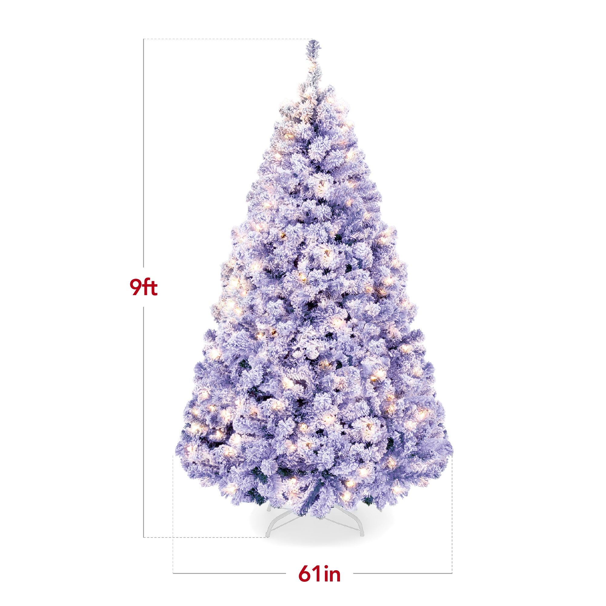 treetopia lavender christmas tree Pre-Lit Lavender Flocked Artificial Pine Christmas Tree w/ White Lights