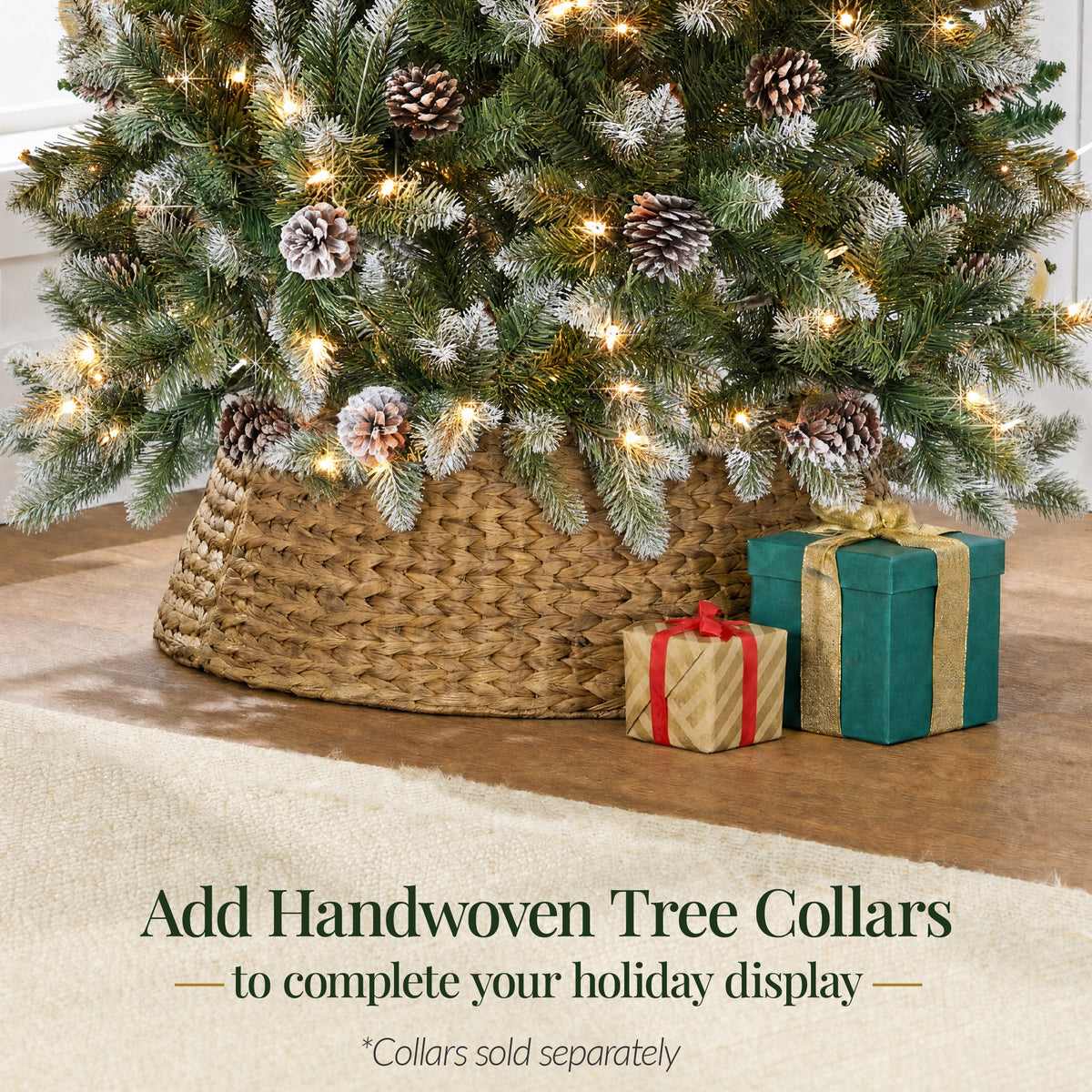 Artificial Pencil Christmas Tree w/ Twinkling Lights, Pre-Lit Frosted Pine