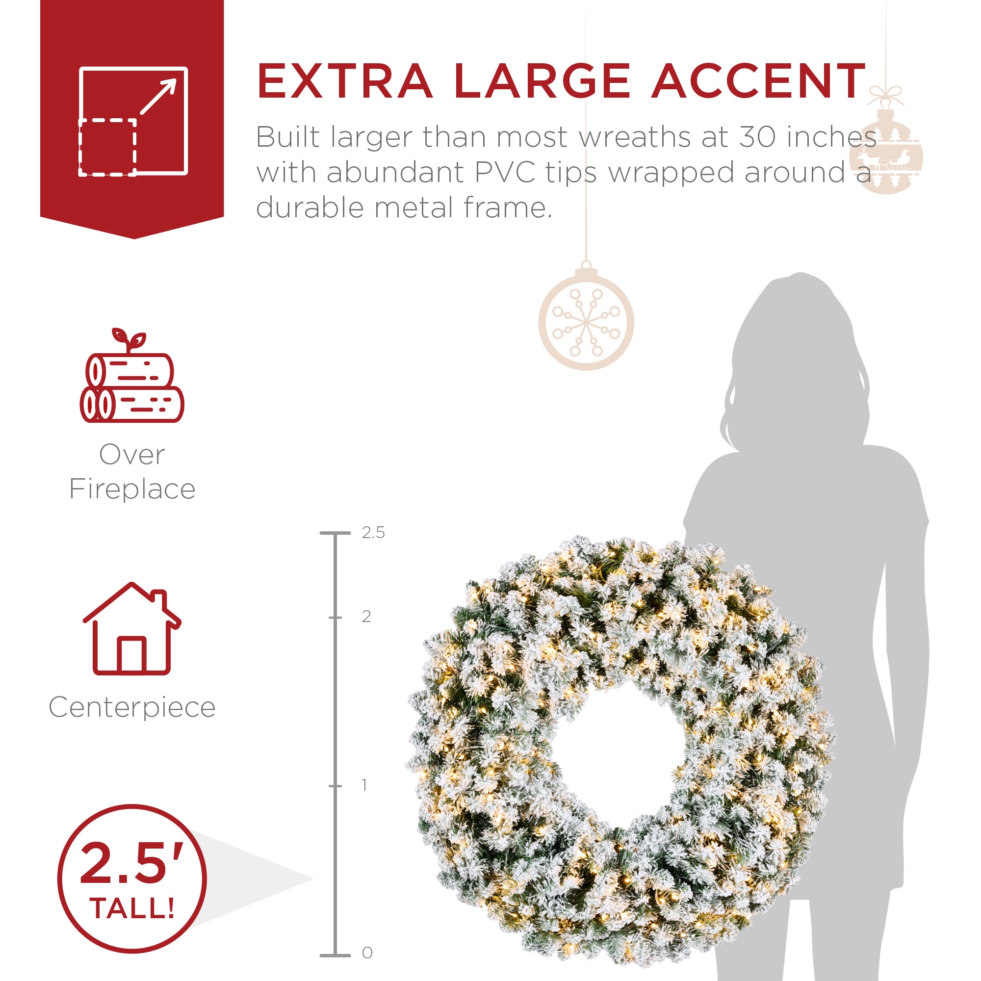 Best Choice Products Christmas Wreath - Thumbnail 2