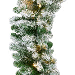 9ft Pre-Lit Flocked Christmas Garland w/ 50 Lights