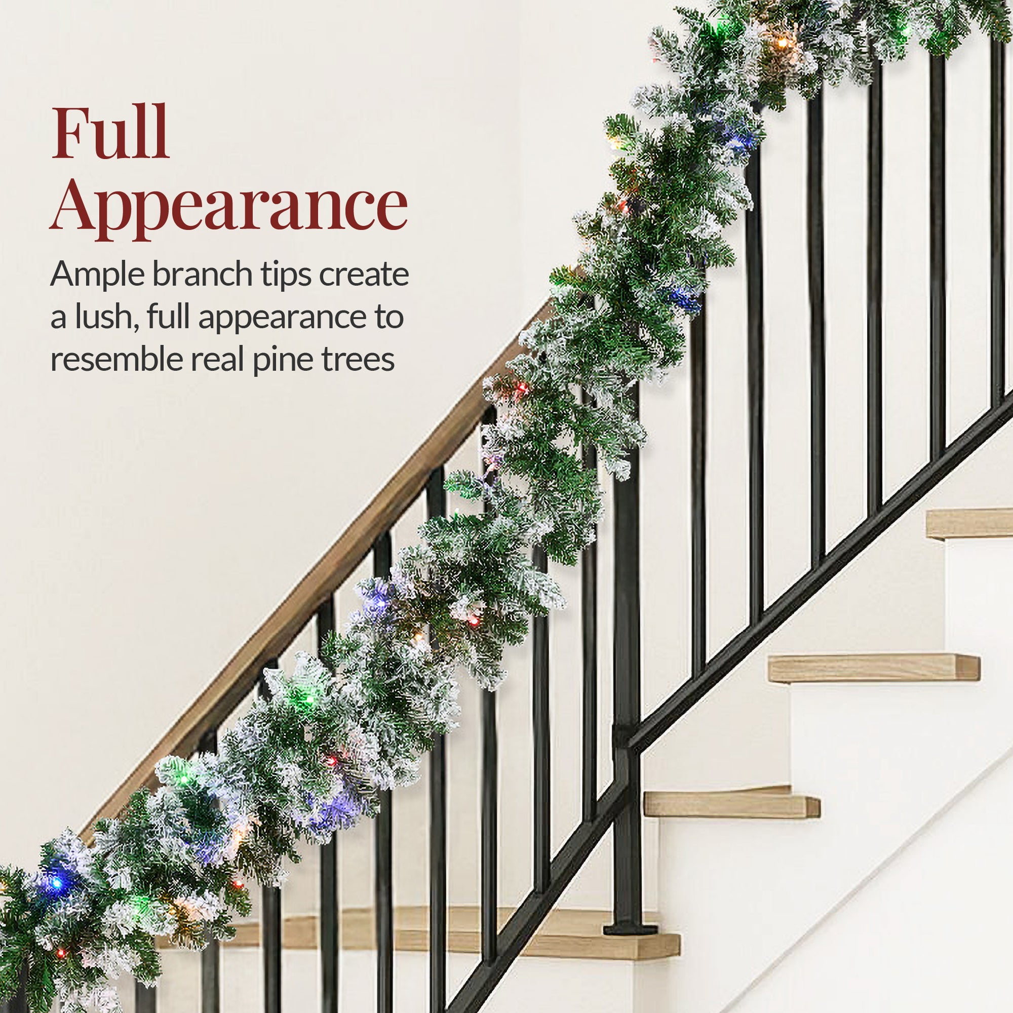 9Ft Pre-Lit Christmas Garland W/ 2-In-1 Led Lights – Best Choice