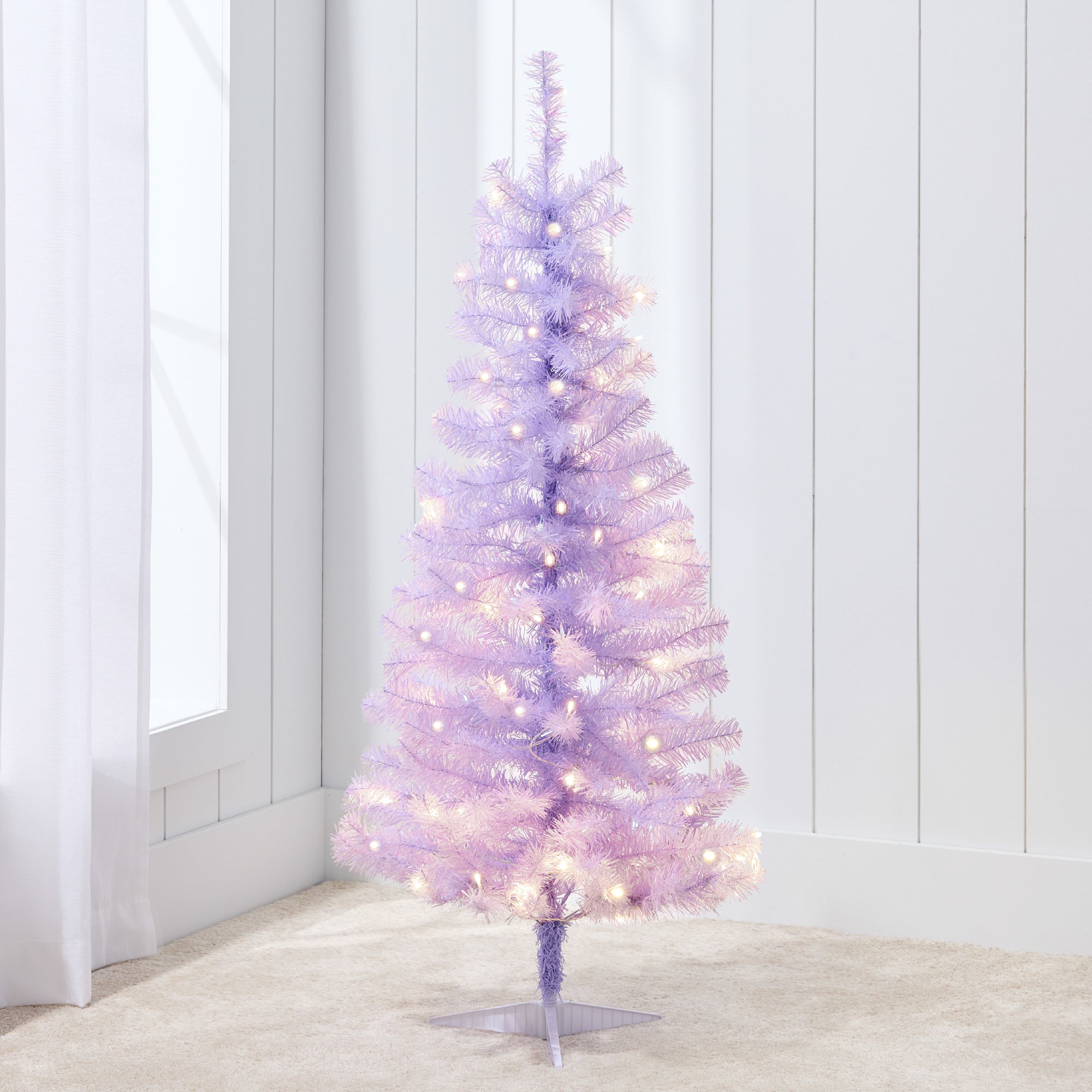 KS1123✨ Pre-Lit Artificial Baby Blue Christmas Tree w/ Incandescent Lights