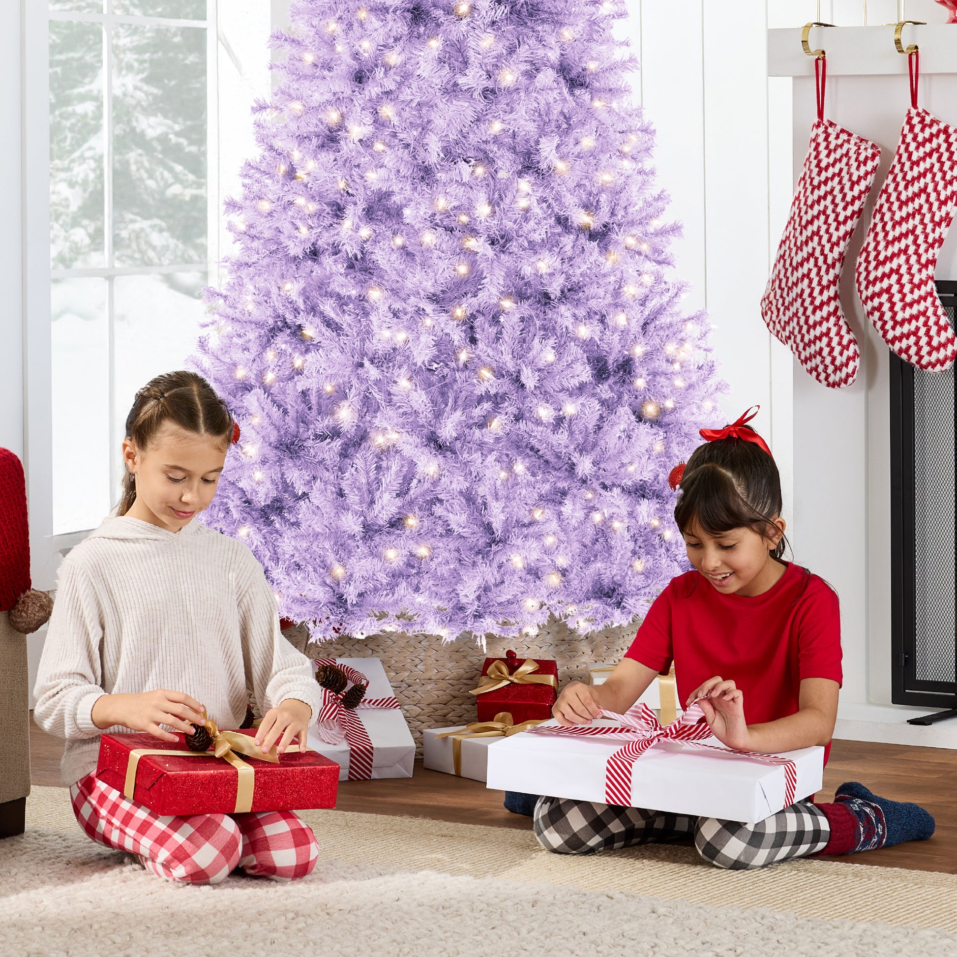 lavender tree gift Best Choice Products 9ft Pre-Lit Lavender Christmas Tree, Artificial Holiday Decoration w/ 900 Lights