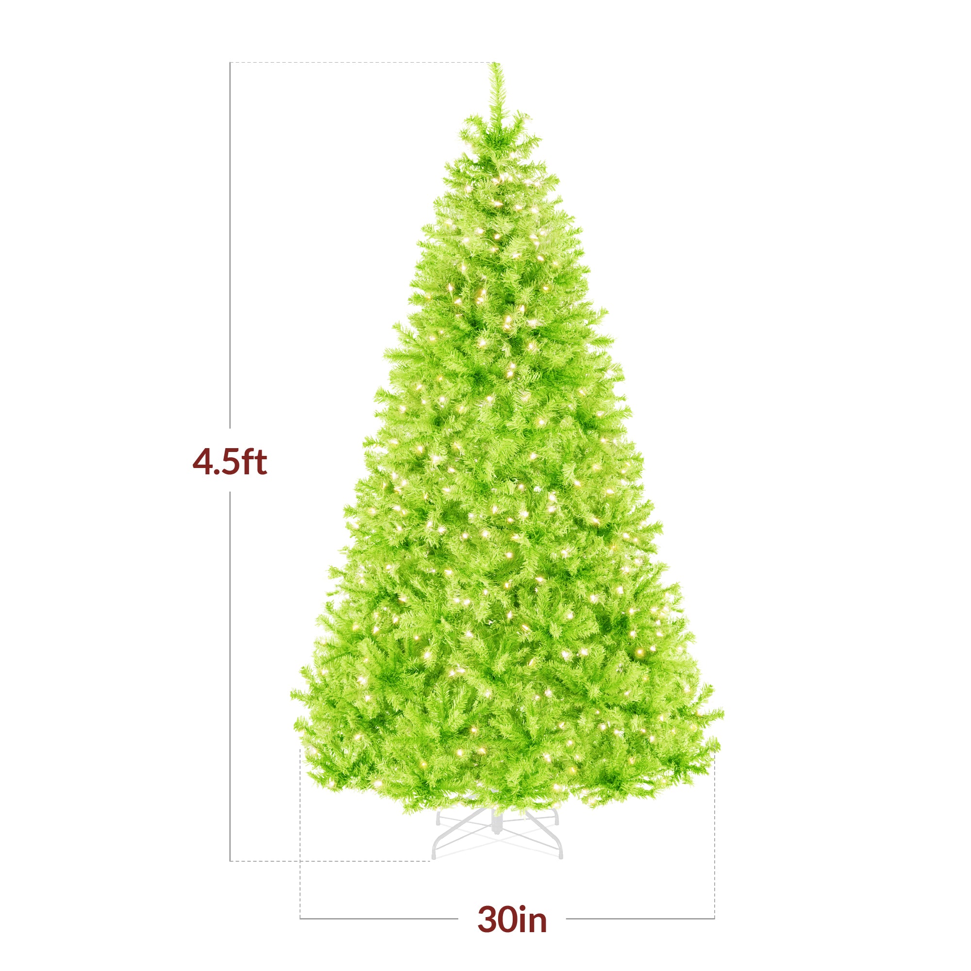 Pre-Lit Artificial Lime Green Christmas Tree w/ Incandescent