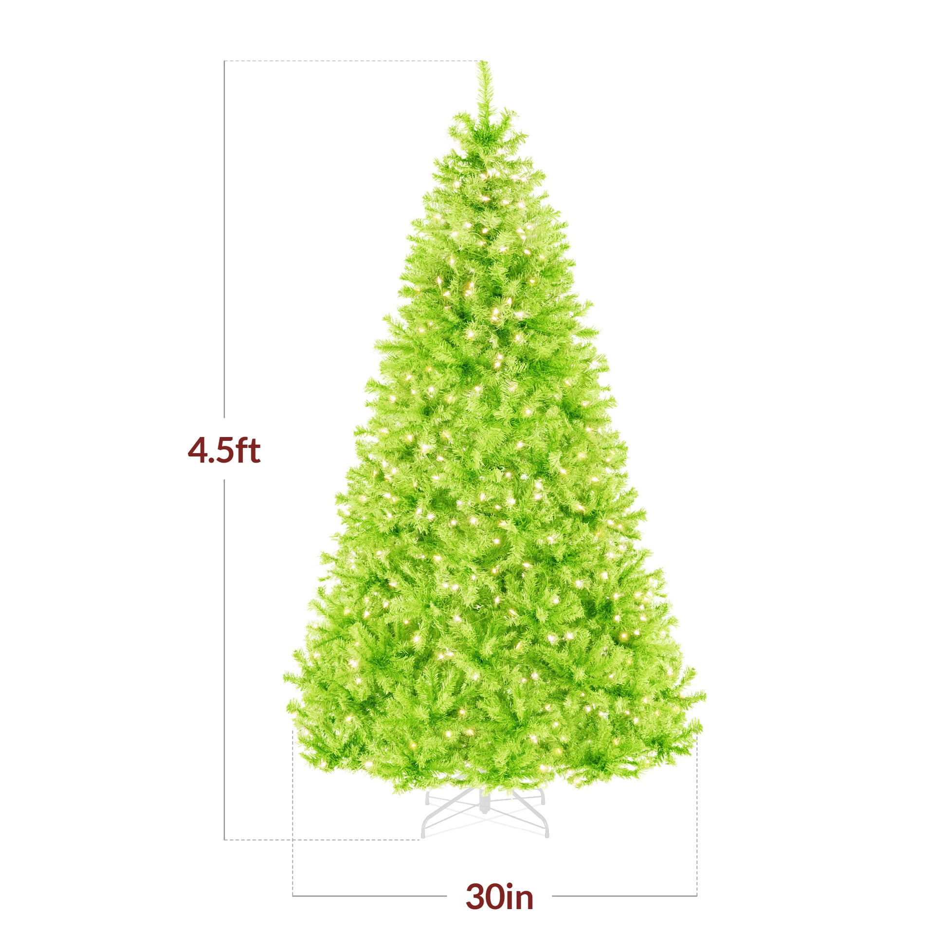 Pre-Lit Artificial Lime Green Christmas Tree w/ Incandescent Lights