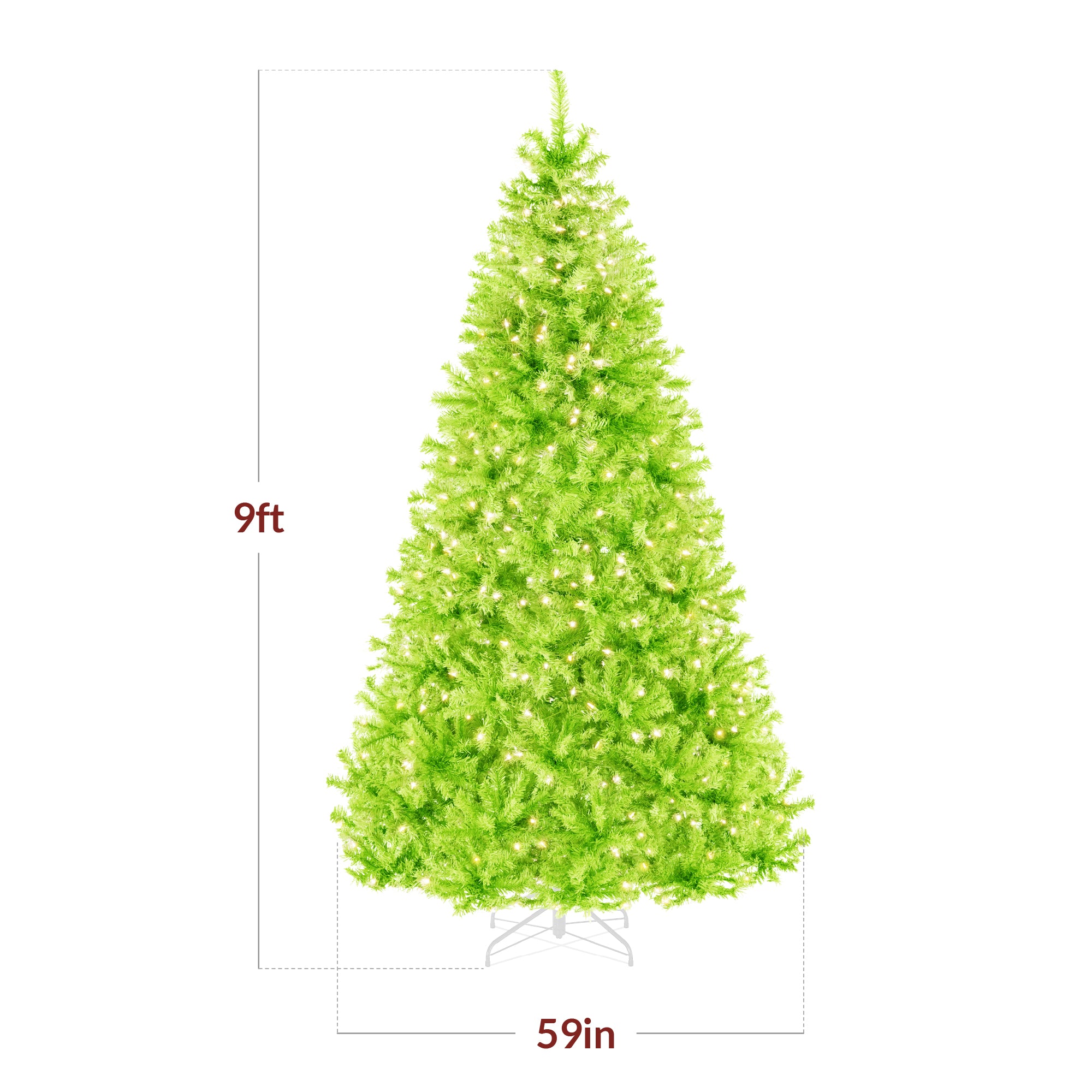 Pre-Lit Artificial Lime Green Christmas Tree w/ Incandescent Lights
