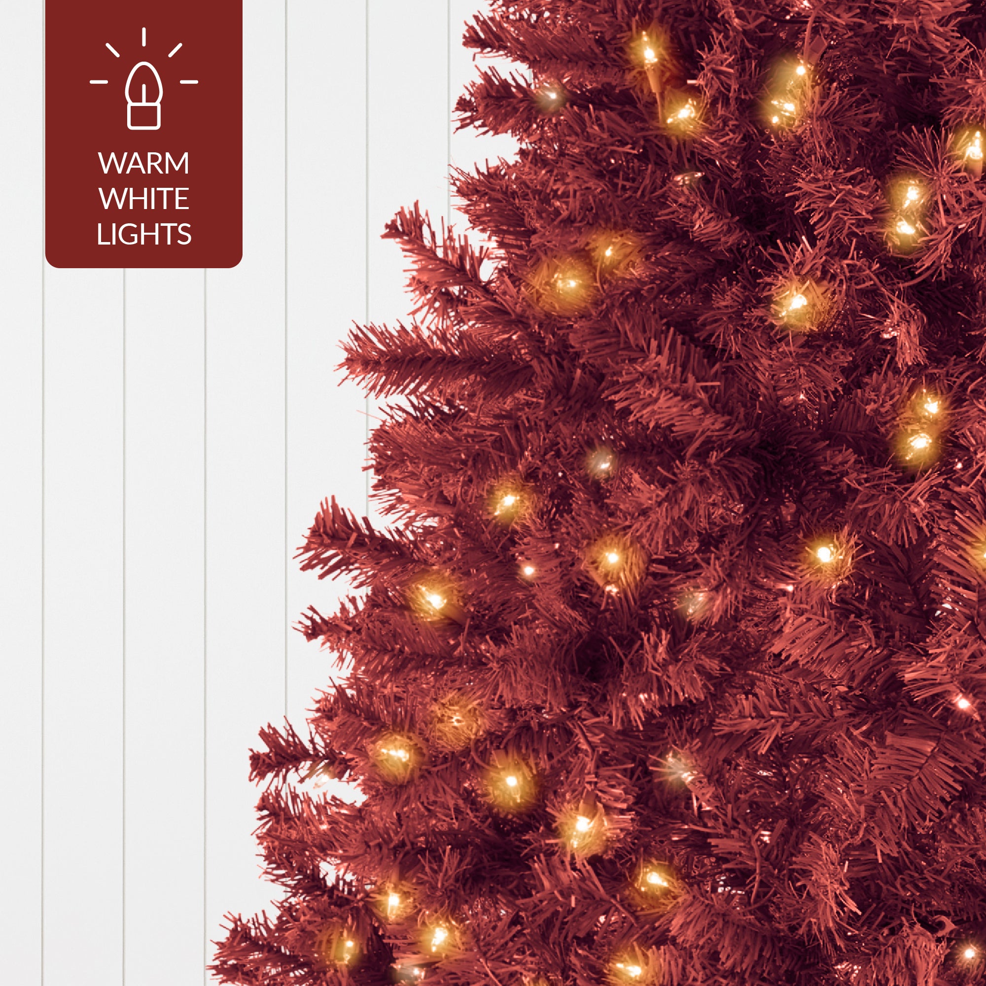 Pre-Lit Artificial Burgundy Christmas Tree w/ Incandescent Lights