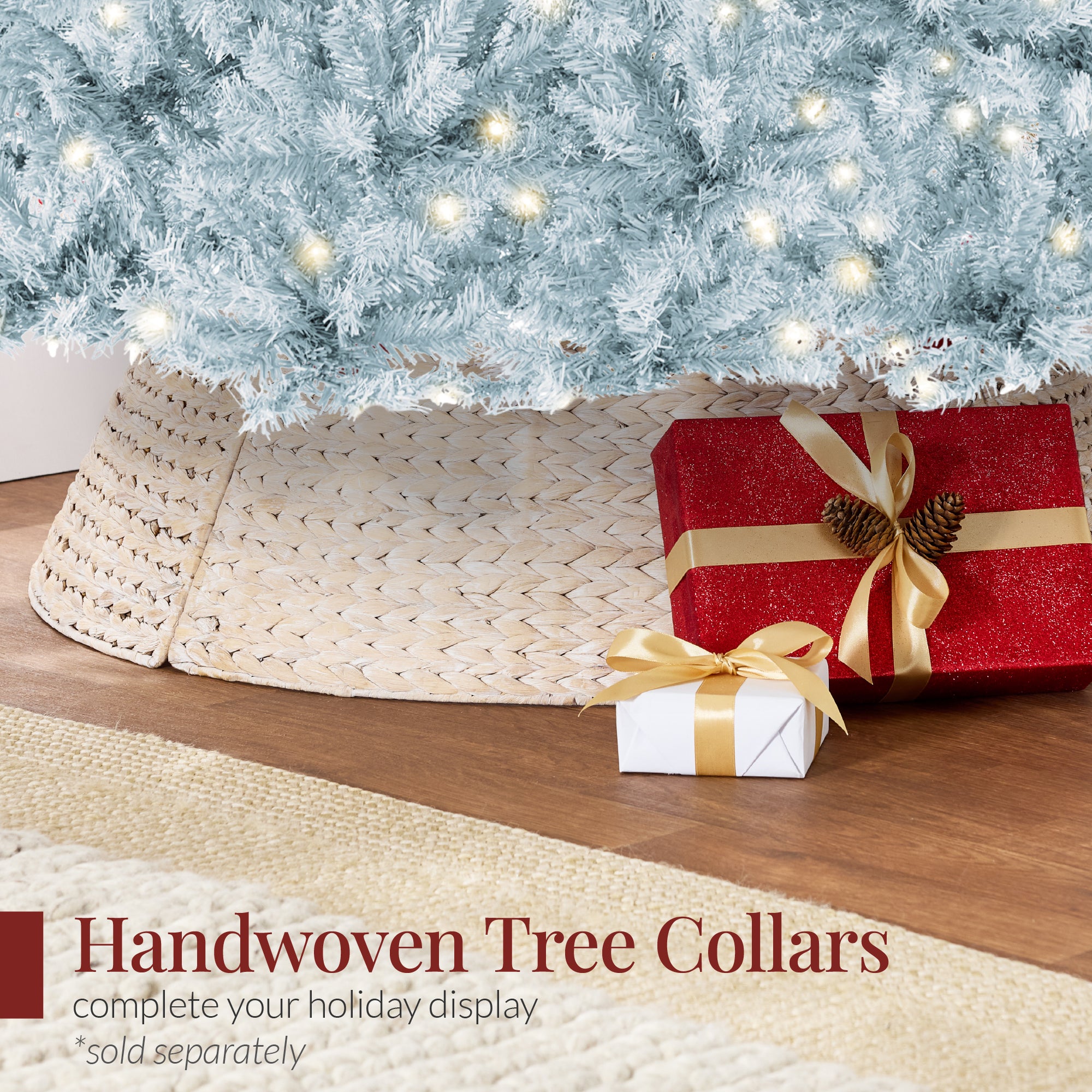 Pre-Lit Artificial Ice Blue Christmas Tree w/ Incandescent