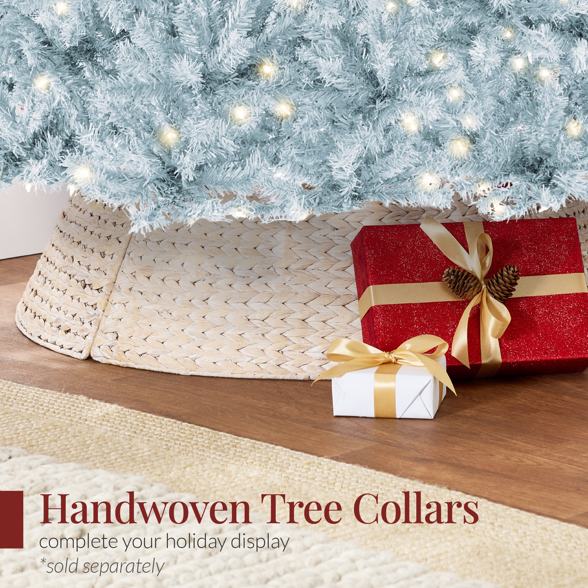 Pre-Lit Artificial Ice Blue Christmas Tree w/ Incandescent Lights