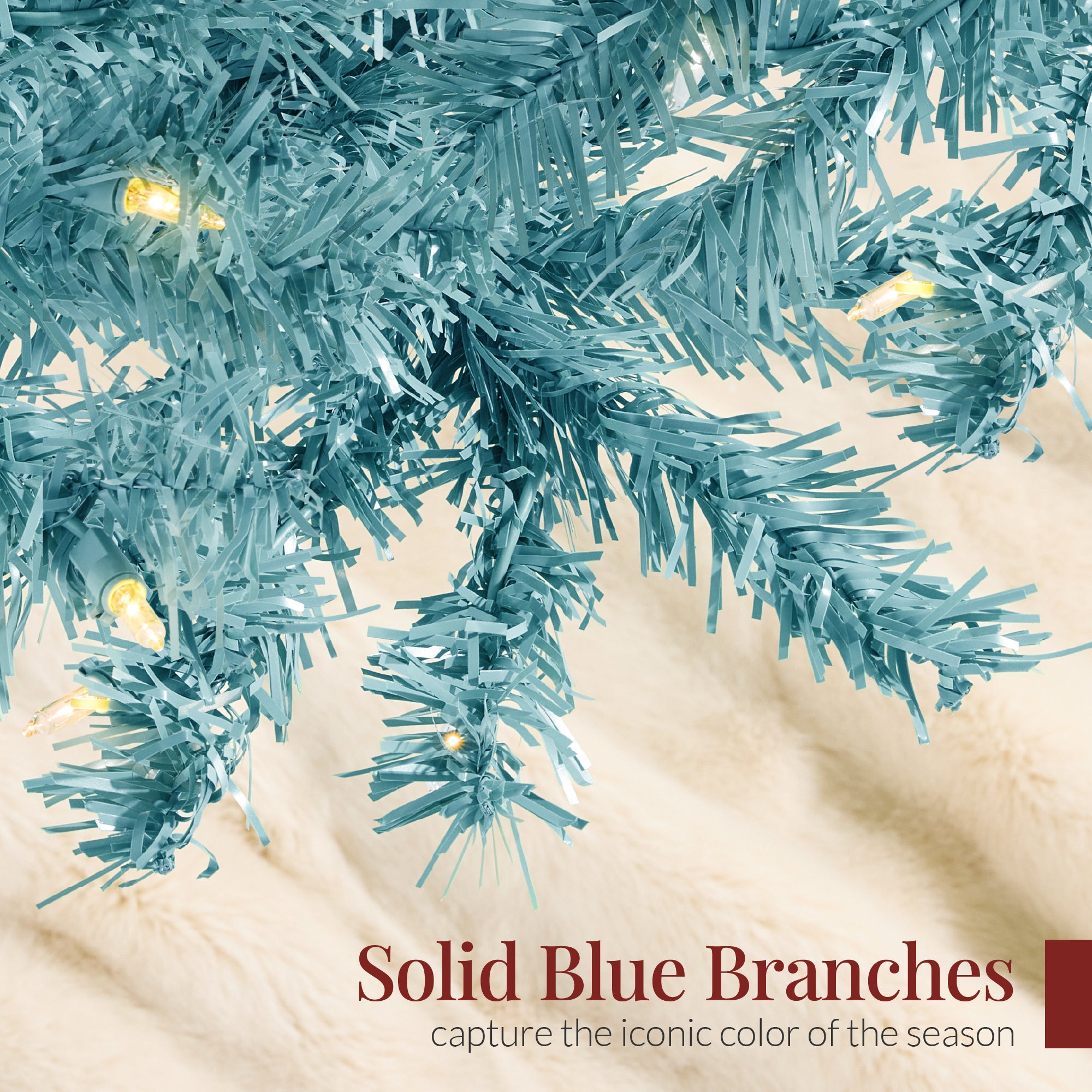 Pre-Lit Artificial Peacock Blue Christmas Tree w/ Incandescent Lights