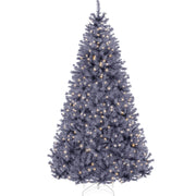 Pre-Lit Artificial Charcoal Gray Christmas Tree w/ Incandescent Lights
