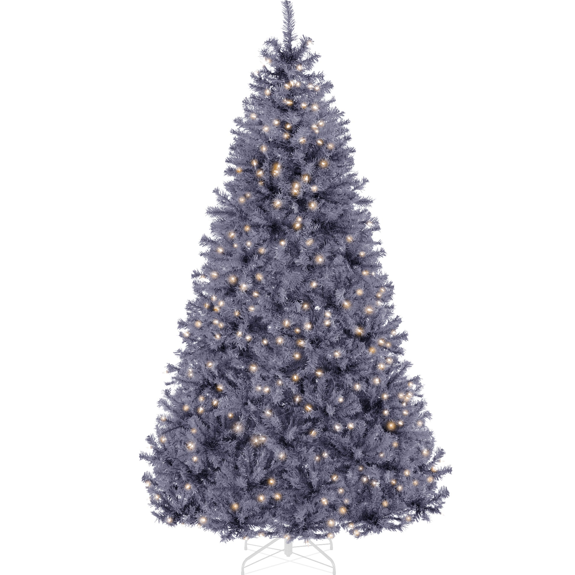 Pre-Lit Artificial Charcoal Gray Christmas Tree w/ Incandescent Lights