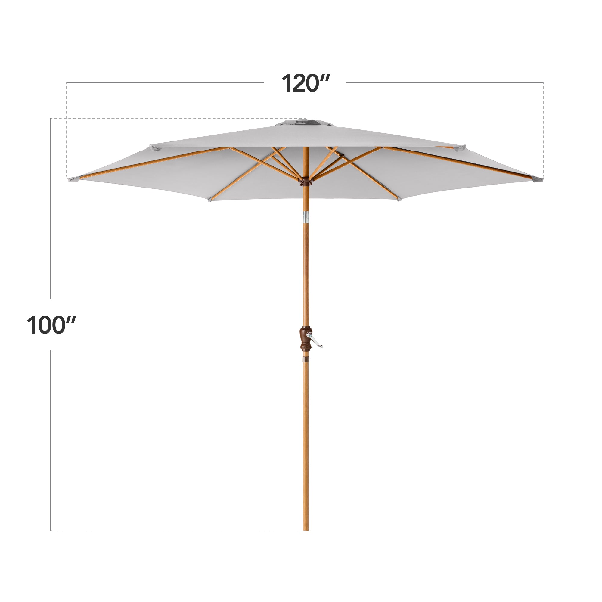 best wooden patio umbrella Outdoor Woodgrain Pattern Patio Umbrella Decoration w/ Tilt, Crank