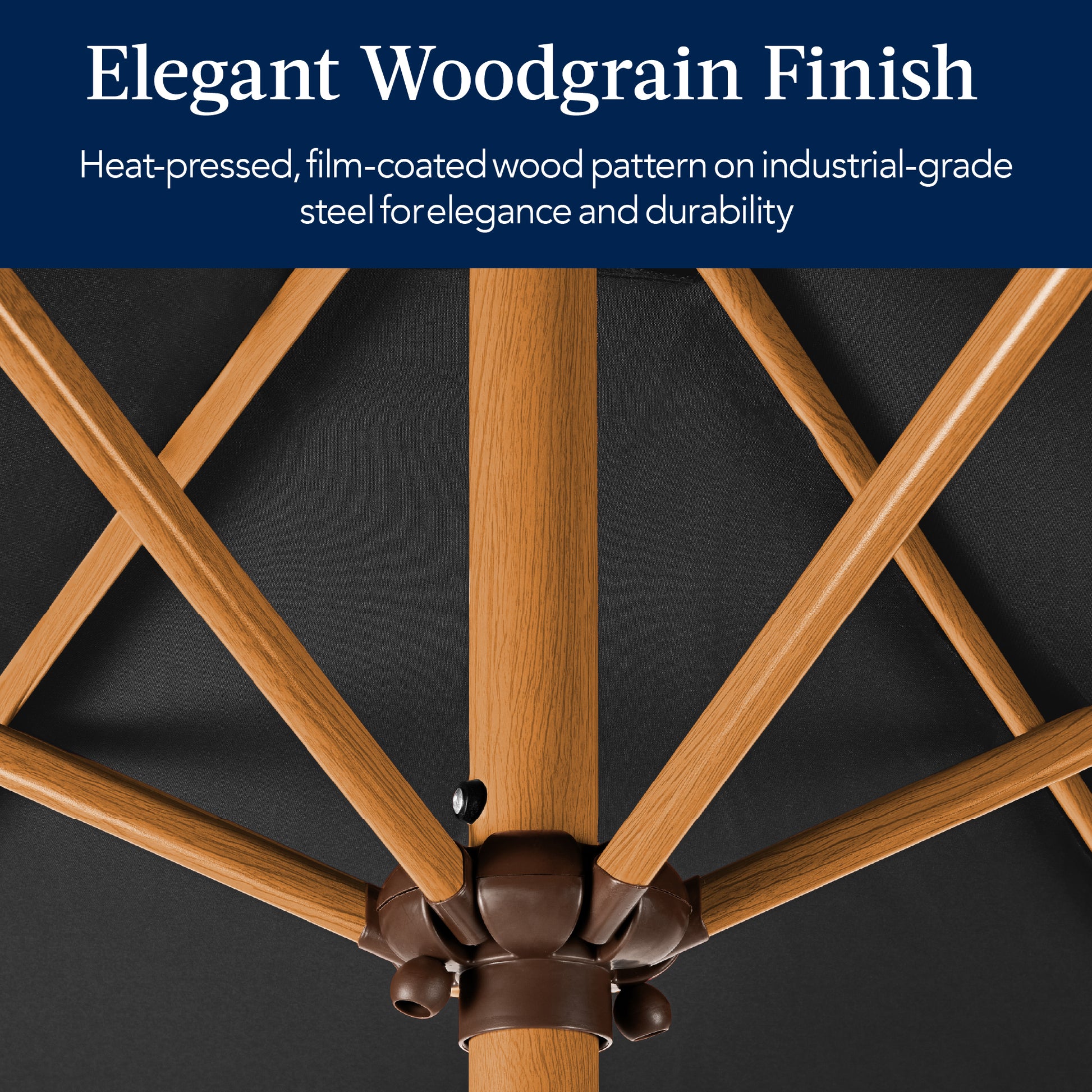 Outdoor Woodgrain Pattern Patio Umbrella Decoration w/ Tilt, Crank Outdoor Woodgrain Pattern Patio Umbrella Decoration w/ Tilt, Crank