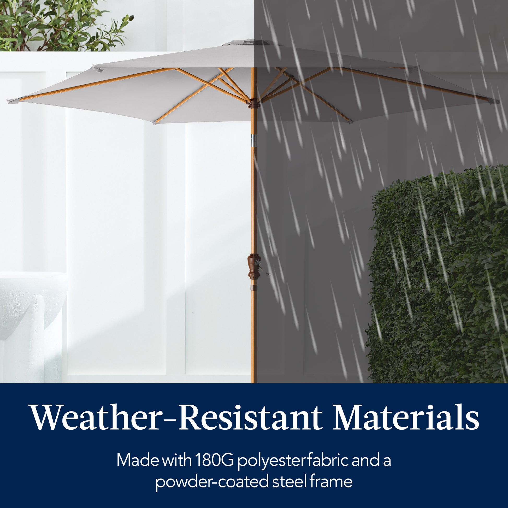 buy boars head patio umbrella Best Choice Products 10ft Outdoor Woodgrain Pattern Steel Market Patio Umbrella w/ Crank, Tilt