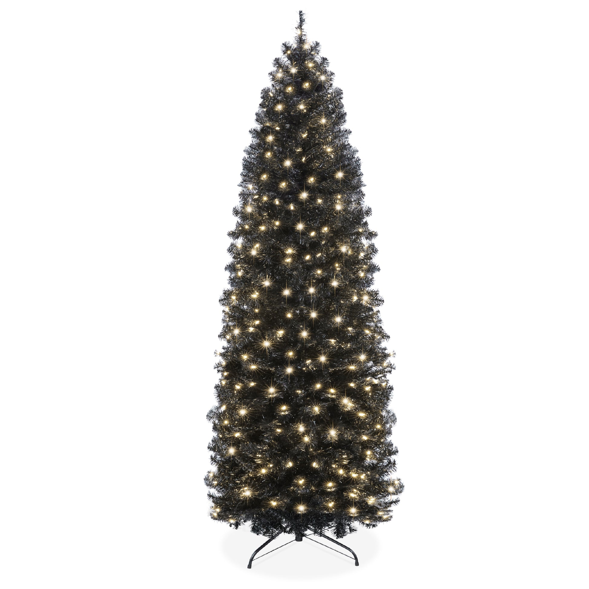 Pre-Lit Black Artificial Pencil Holiday Tree