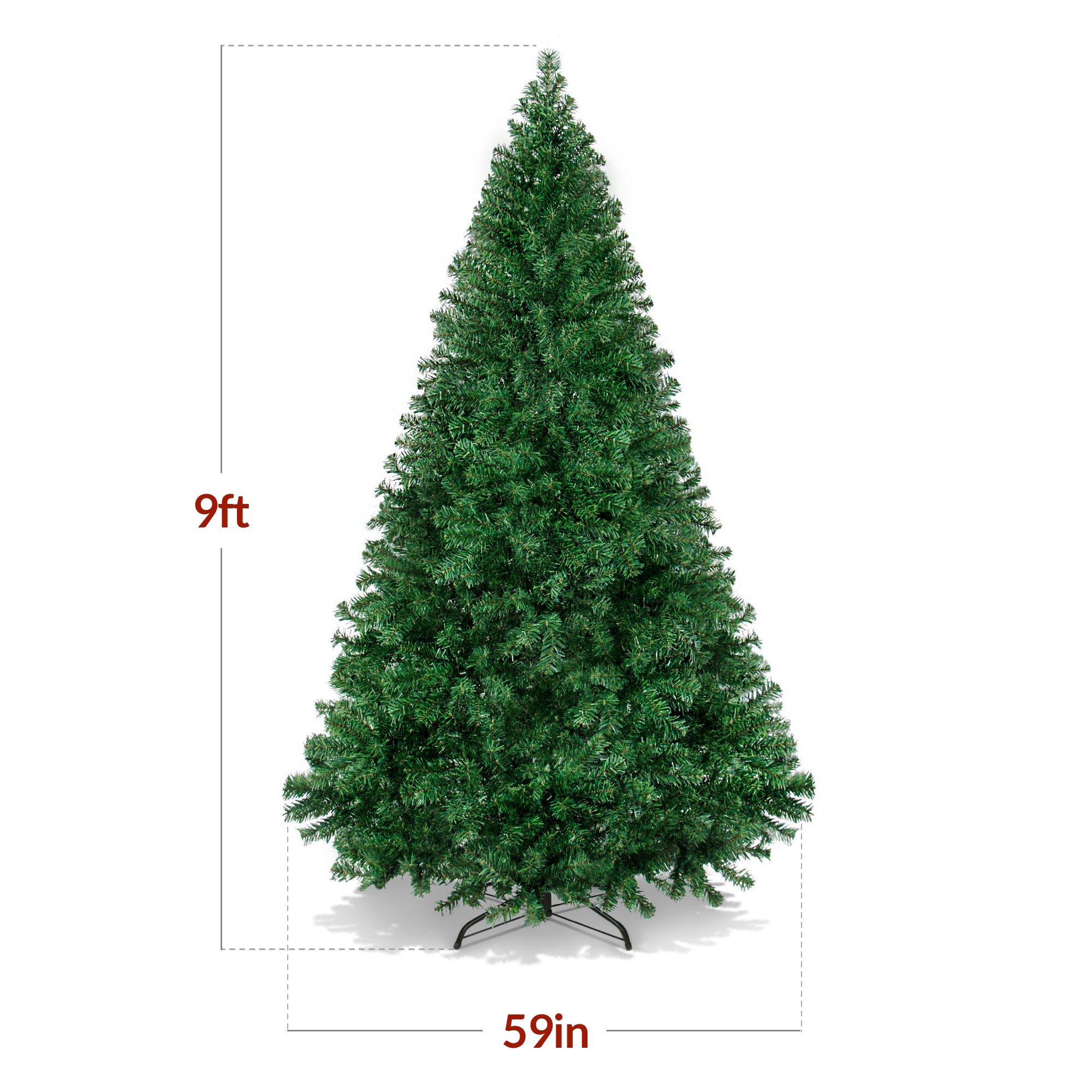Artificial Green Christmas Tree, Unlit Pine Design w/Easy Assembly