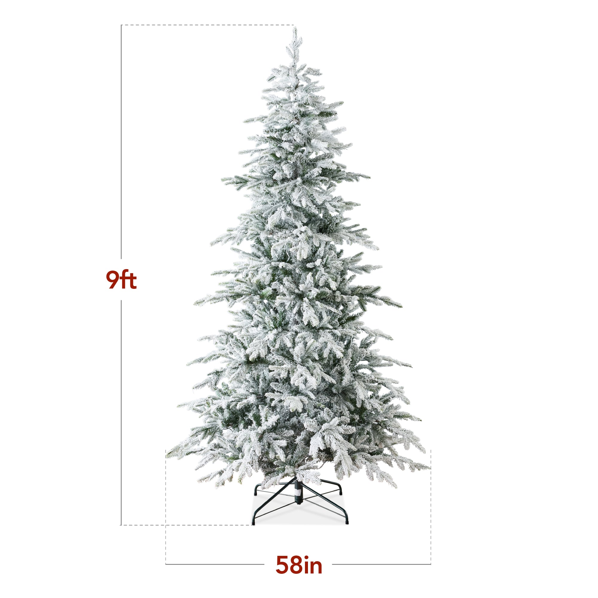 Pre-Lit Flocked Artificial Aspen Noble Fir Christmas Tree w/ Metal Stand