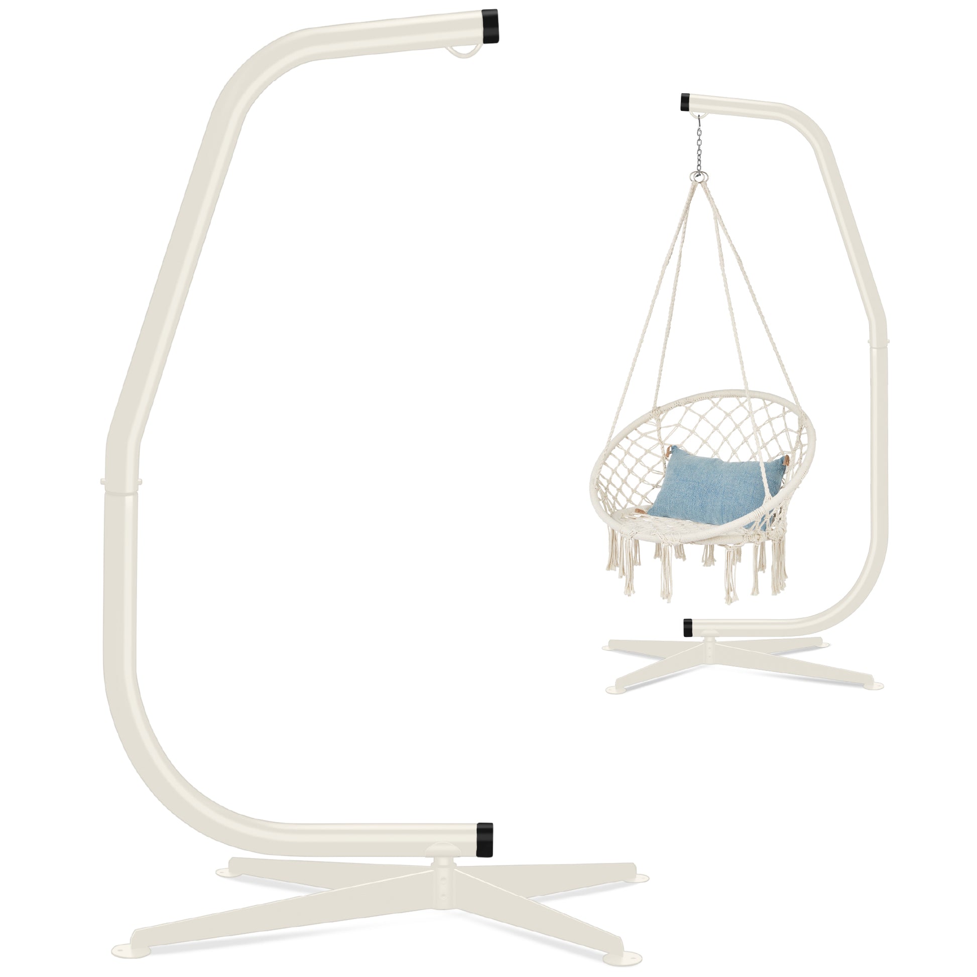 Curved Hanging Hammock C-Stand w/ All-Weather, Steel Frame - Stand Only