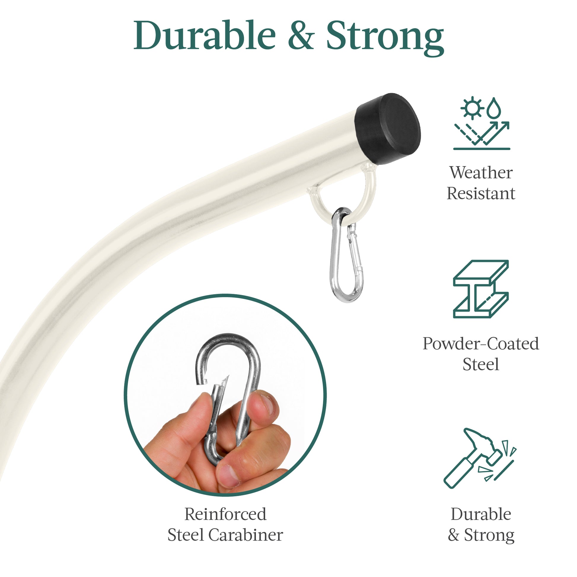 Curved Hanging Hammock C-Stand w/ All-Weather, Steel Frame - Stand Only