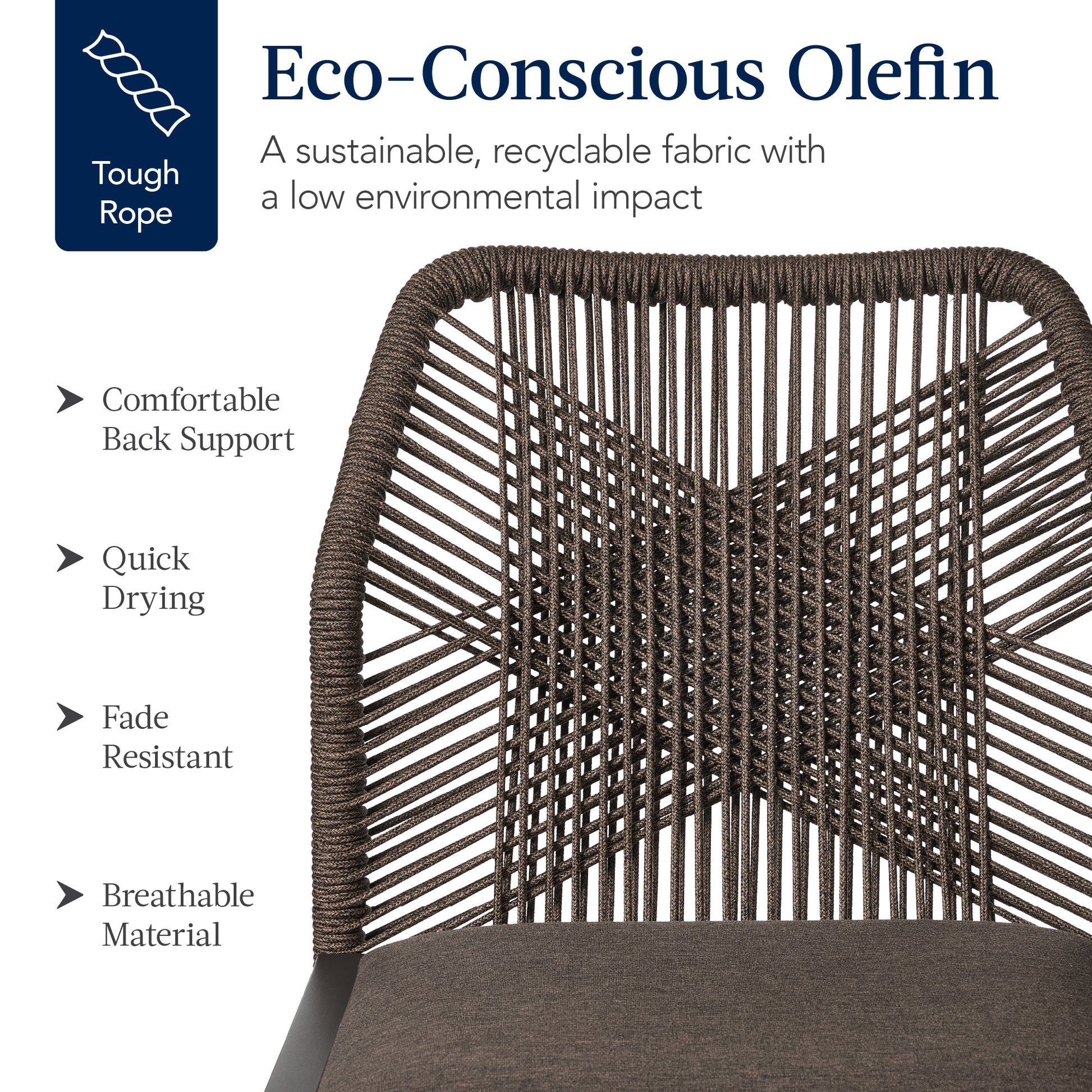 Set of 2 Indoor Outdoor Counter Height Bar Stools w/ All-Weather Rope