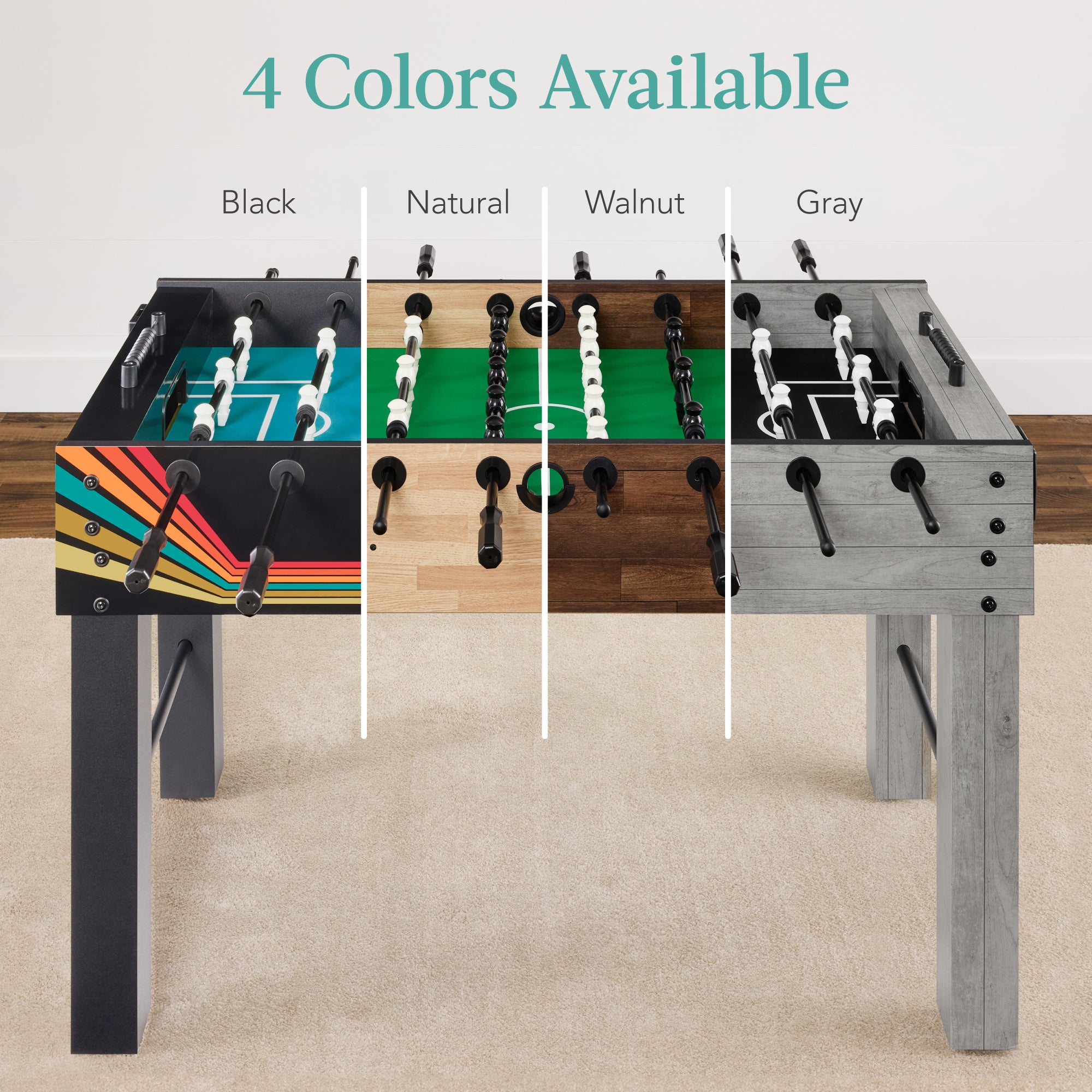 Large Full-Size Foosball Table w/ 2 Balls, 2 Cup Holders - 54in