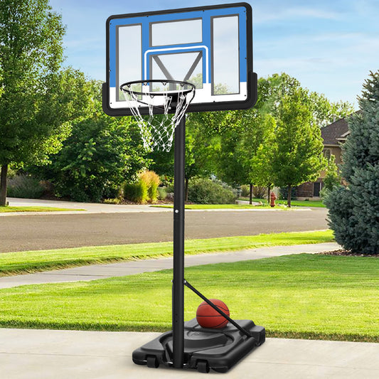 Adjustable Regulation-Size Basketball Hoop w/ Fillable Base, 2 Wheels