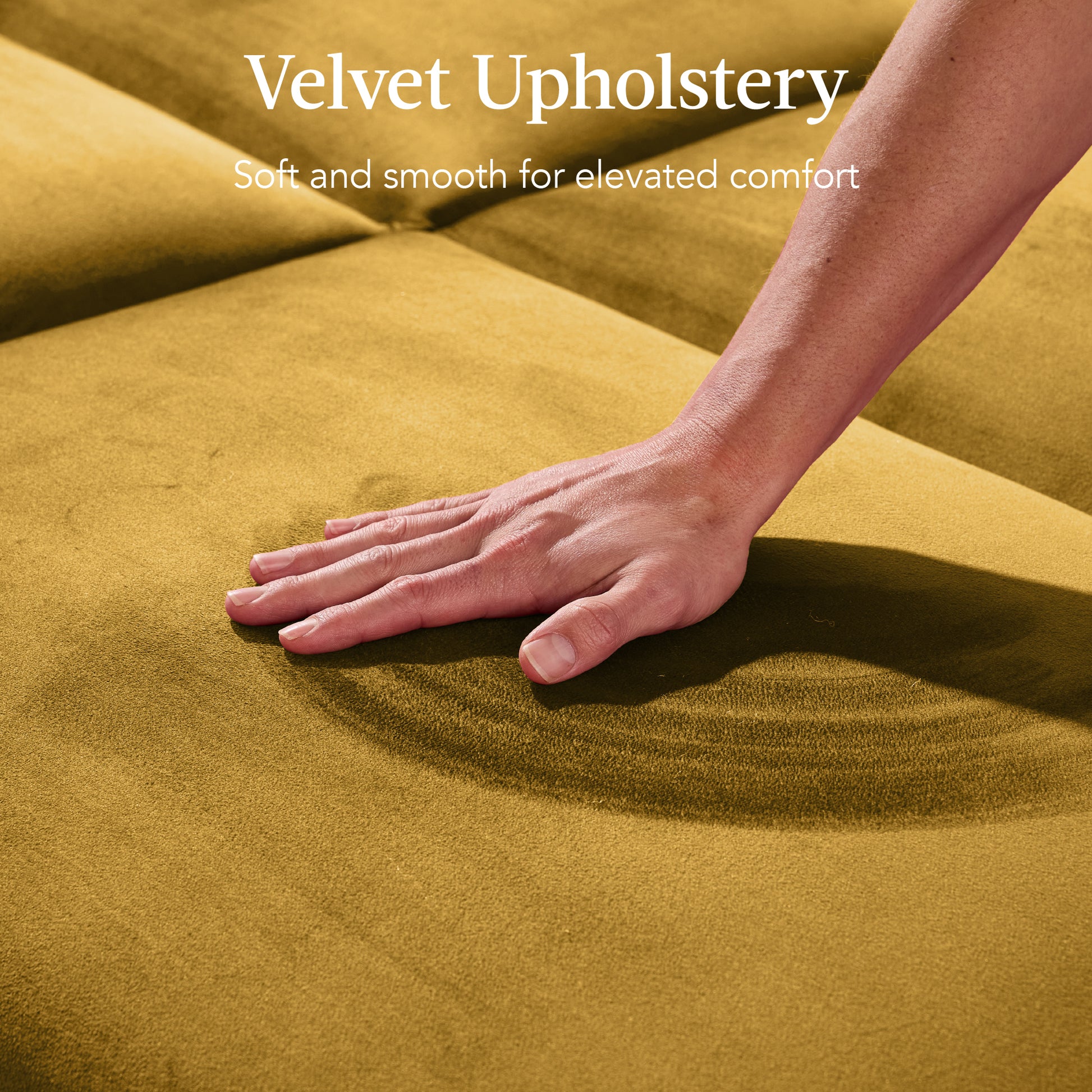 Curved Convertible Futon, Velvet Fabric Split-Back Sleeper Bed