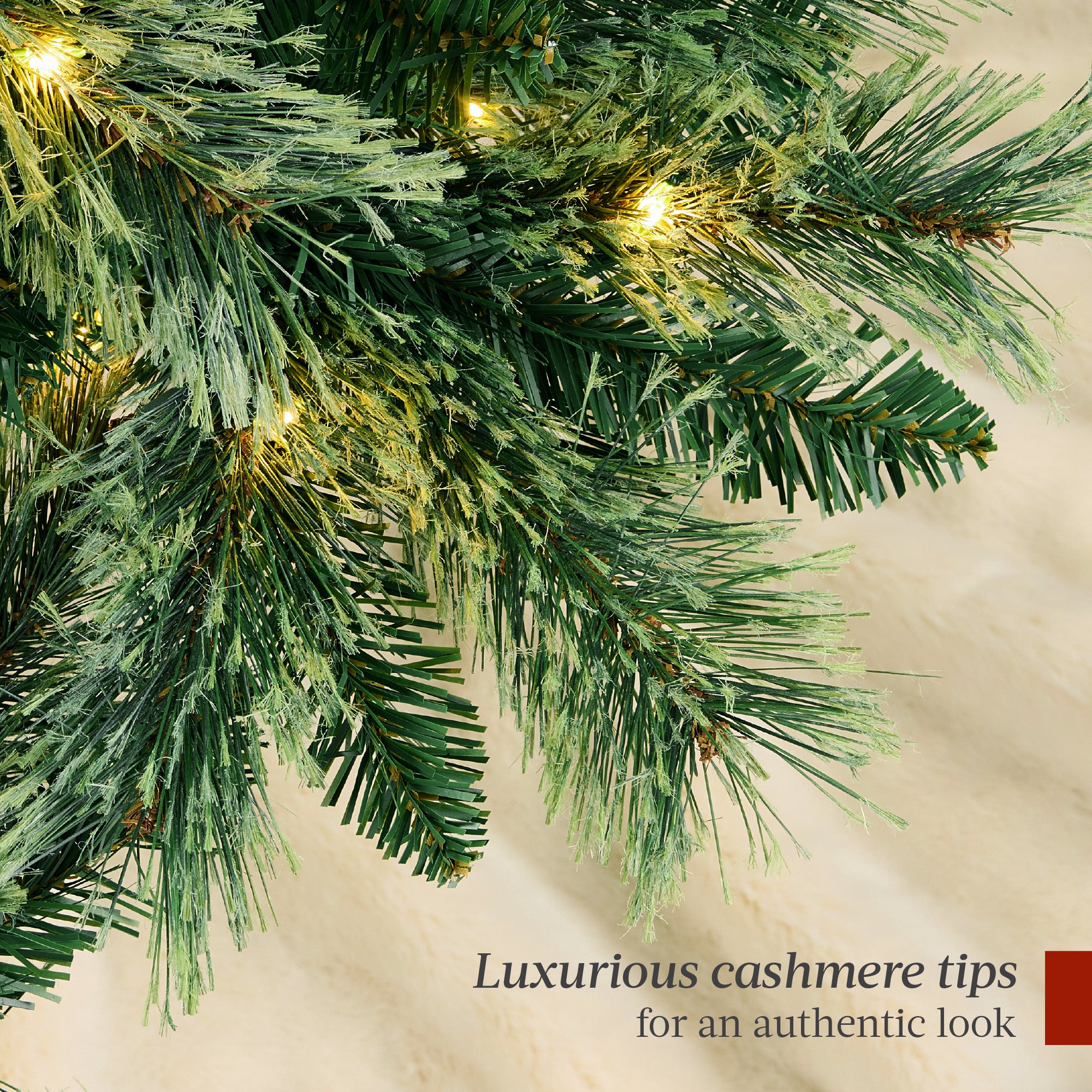 Pre-Lit Premium Cashmere Christmas Tree w/ Cordless Connection