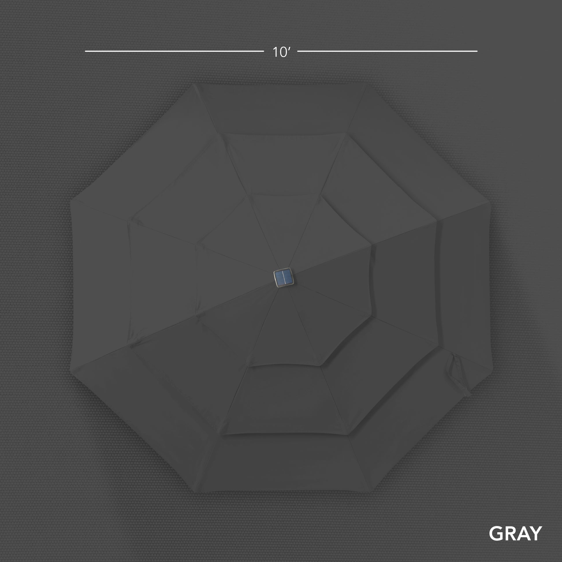 3-Tier Woodgrain Pattern Solar Patio Umbrella, Tilt Adjustment - 10ft