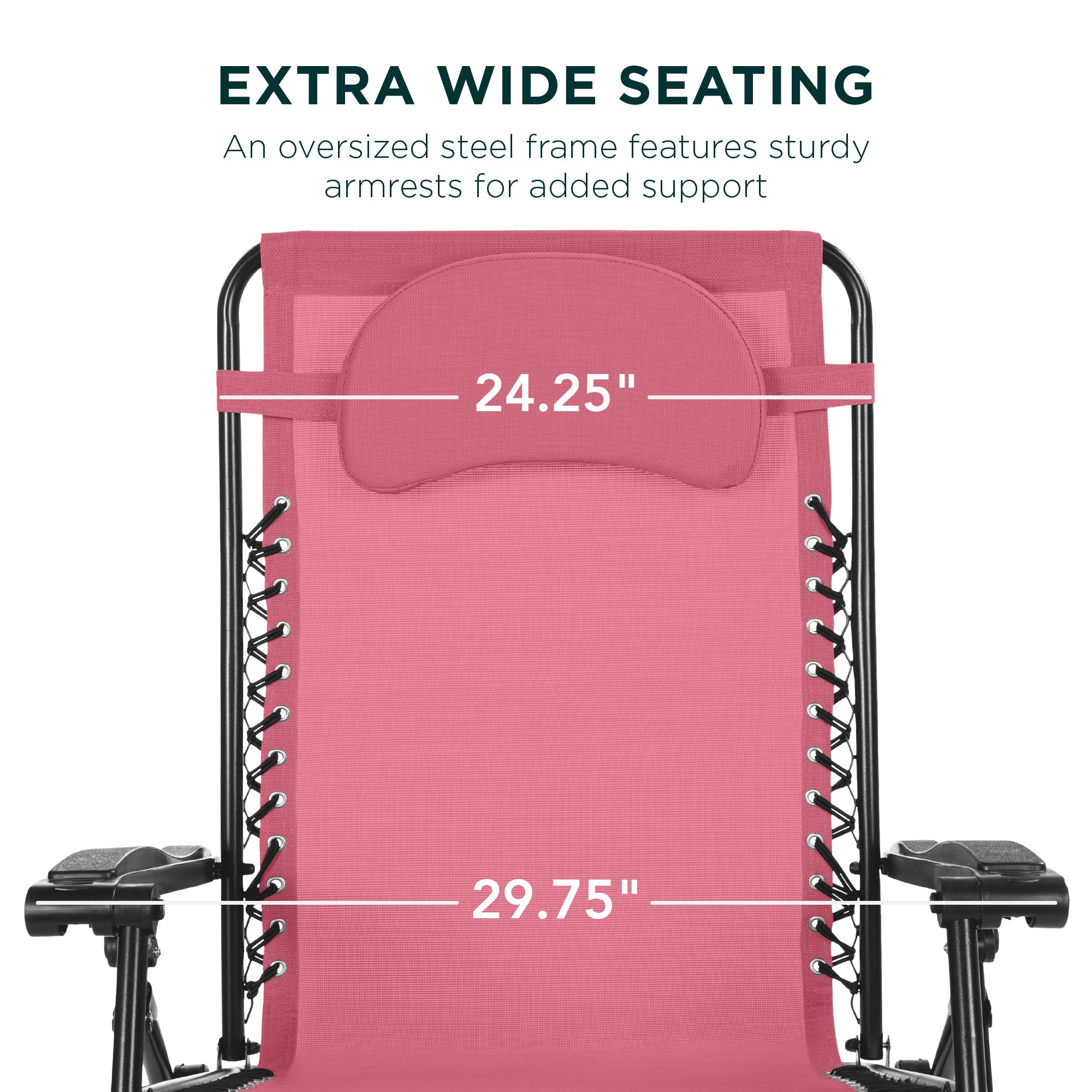 Oversized Reclining Zero Gravity Chair Lounger w/ Cup Holder
