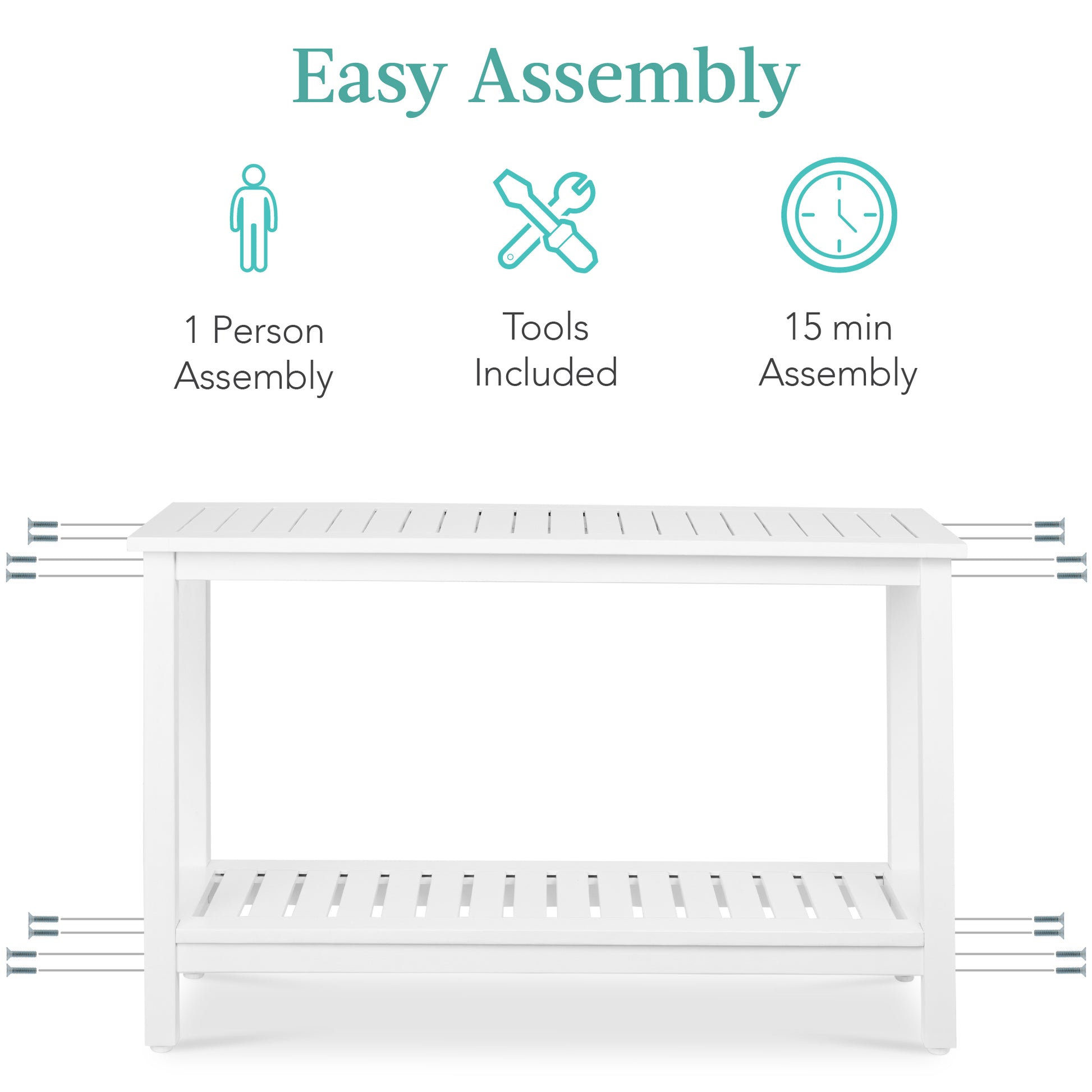 2-Shelf Wooden Console Table Storage Organizer w/ Natural Finish - 48in