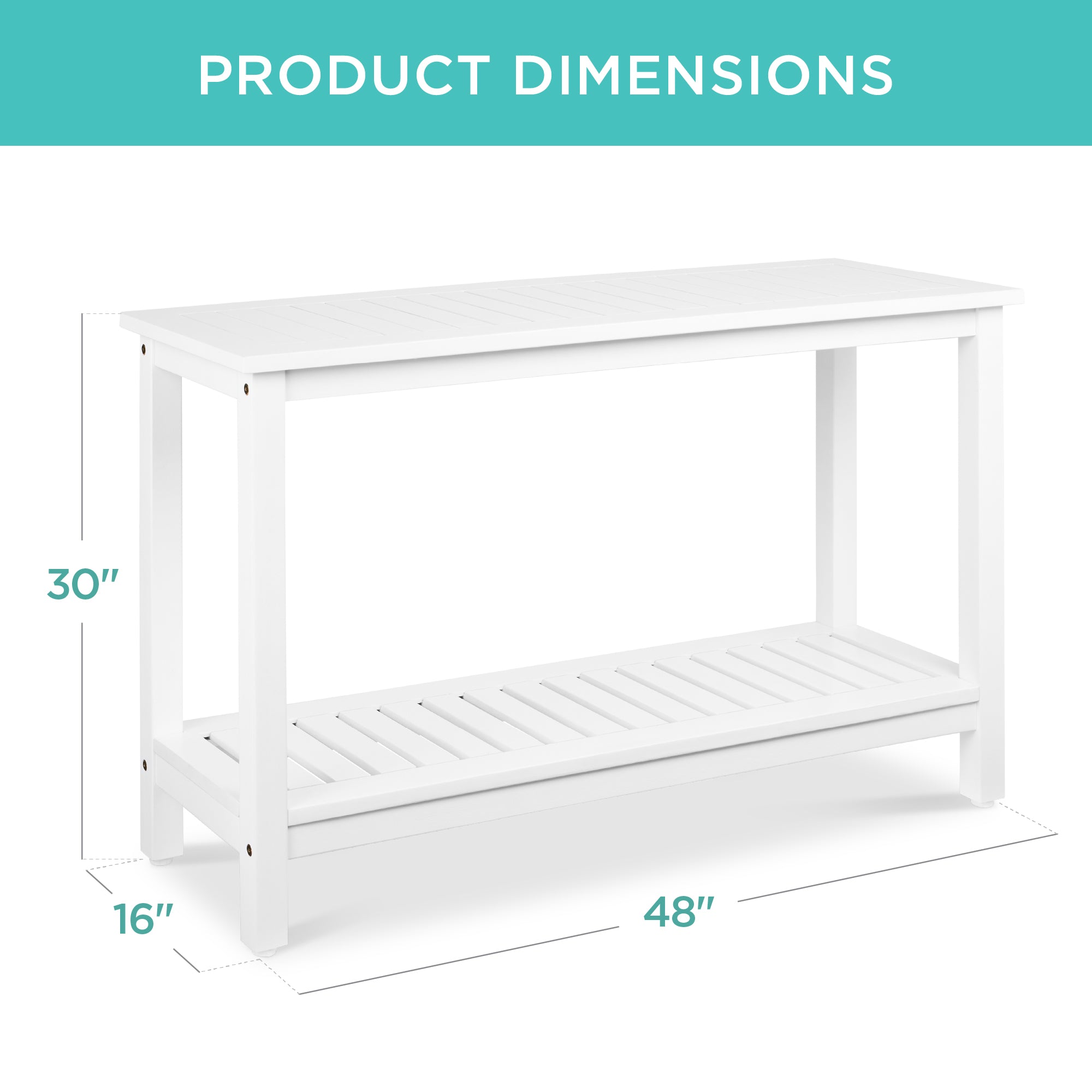 2-Shelf Wooden Console Table Storage Organizer w/ Natural Finish - 48in