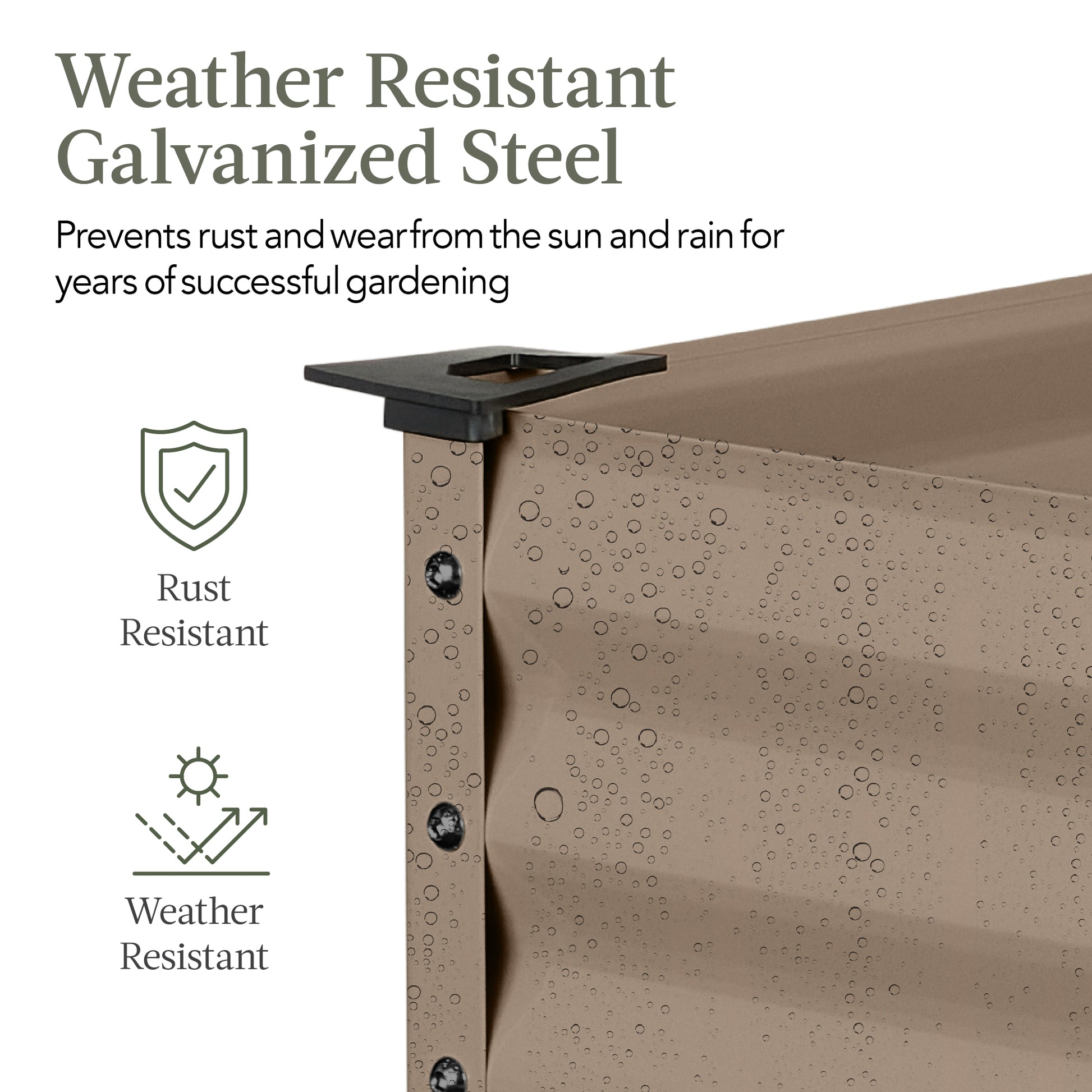 Elevated Galvanized Metal Garden Bed w/ Corner Protectors - 48x24x30in